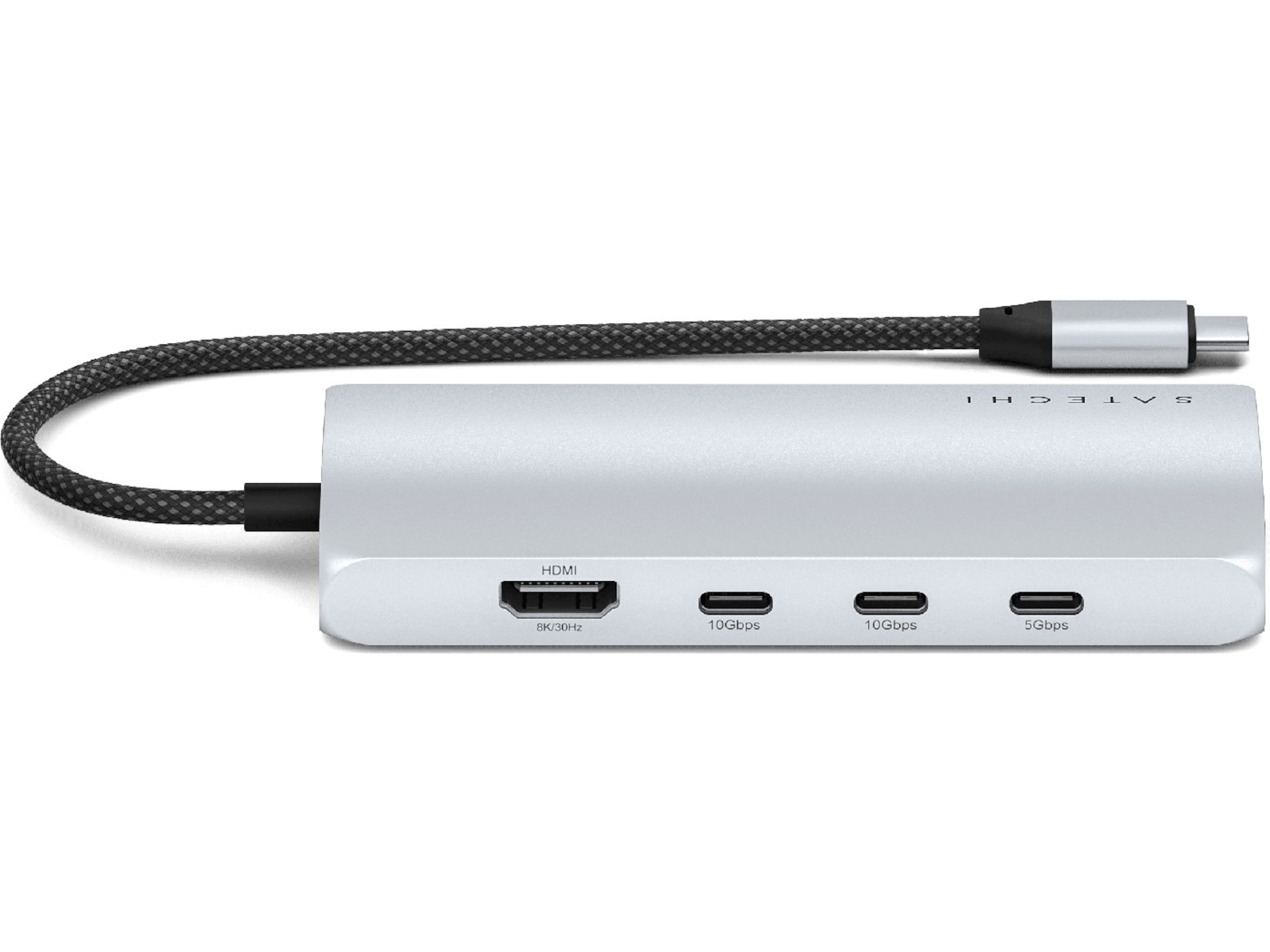 Satechi Multiport 8K Docking V3 (sølv) Dockingstasjon & USB-HUB