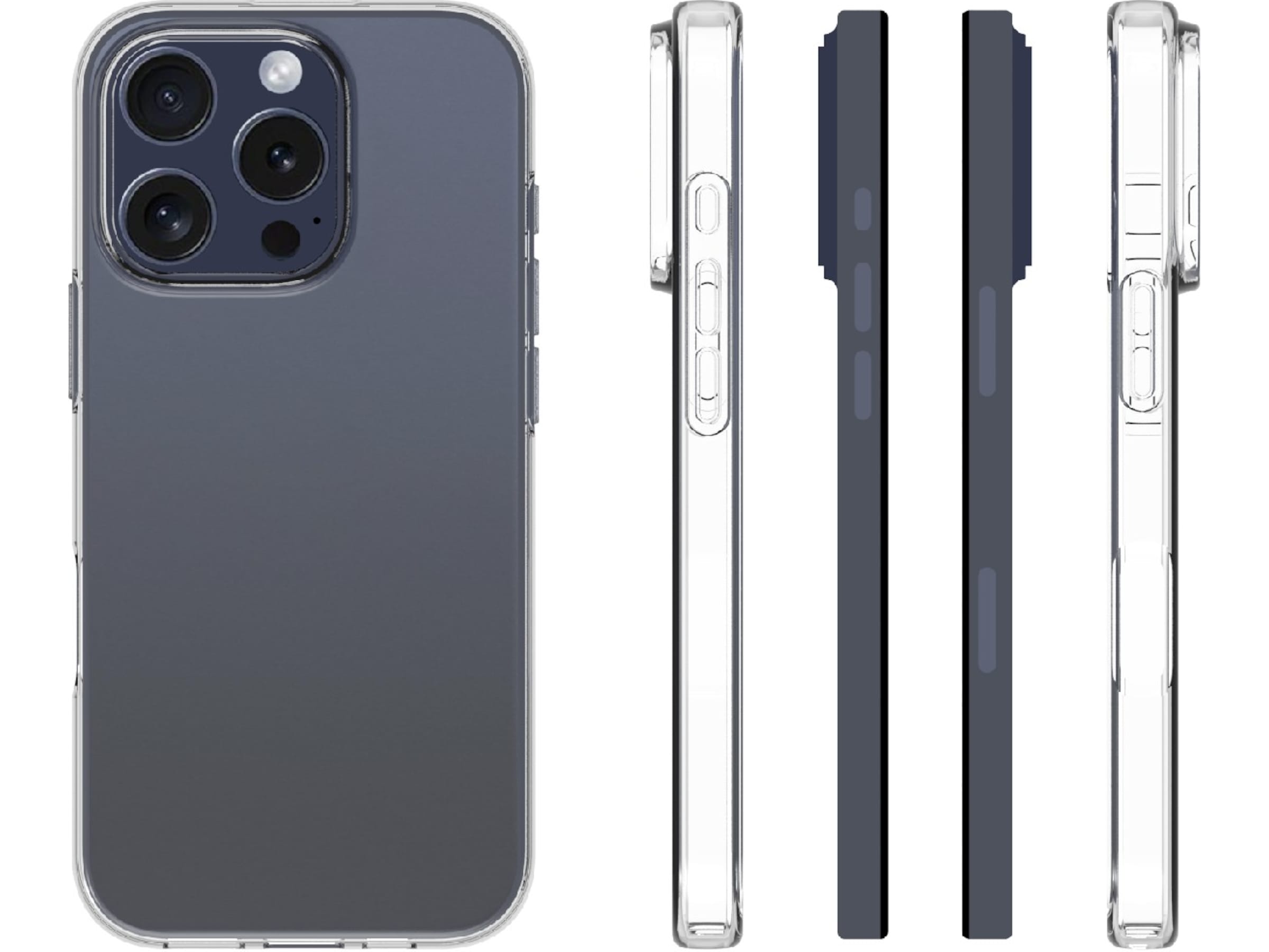 iiglo iPhone 16 Pro Silikondeksel (gjennomsiktig) Mobildeksel