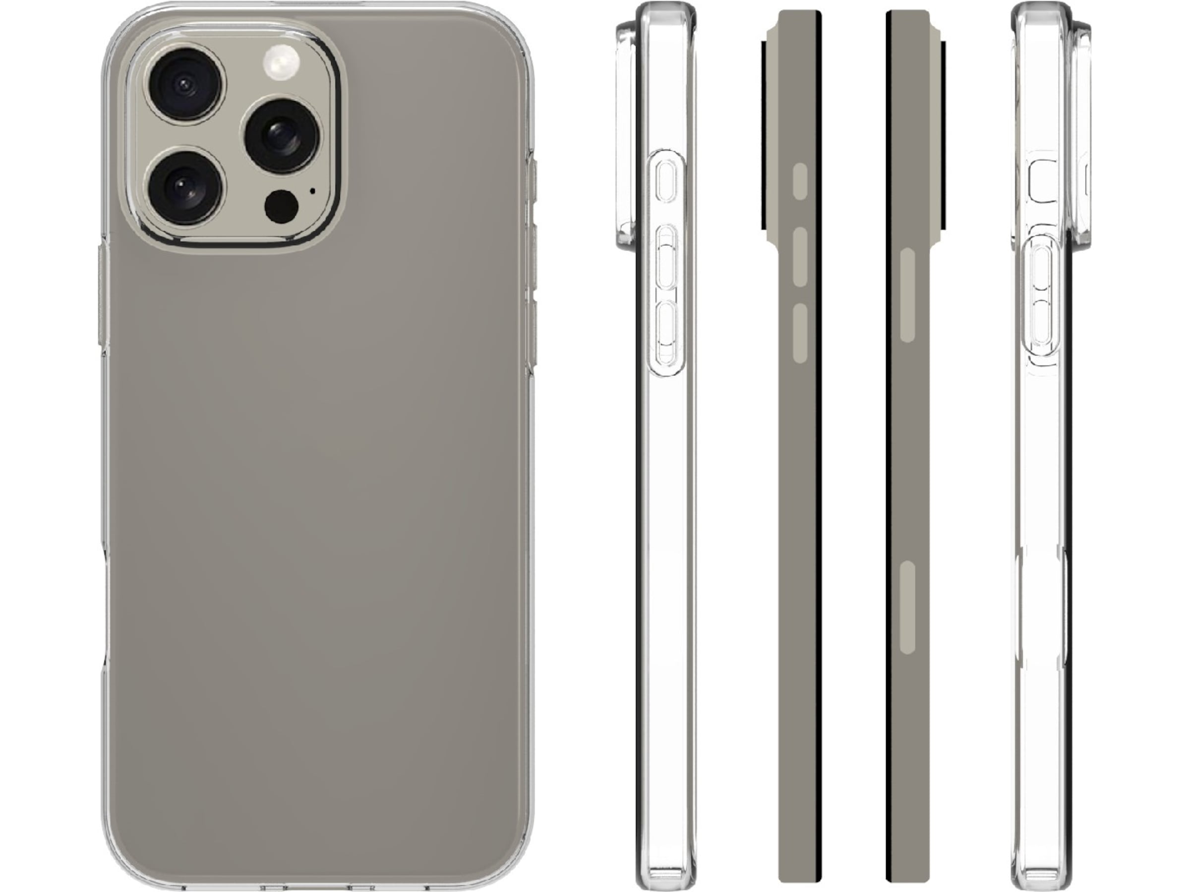 iiglo iPhone 16 Pro Max Silikondeksel (gjennomsiktig) Mobildeksel