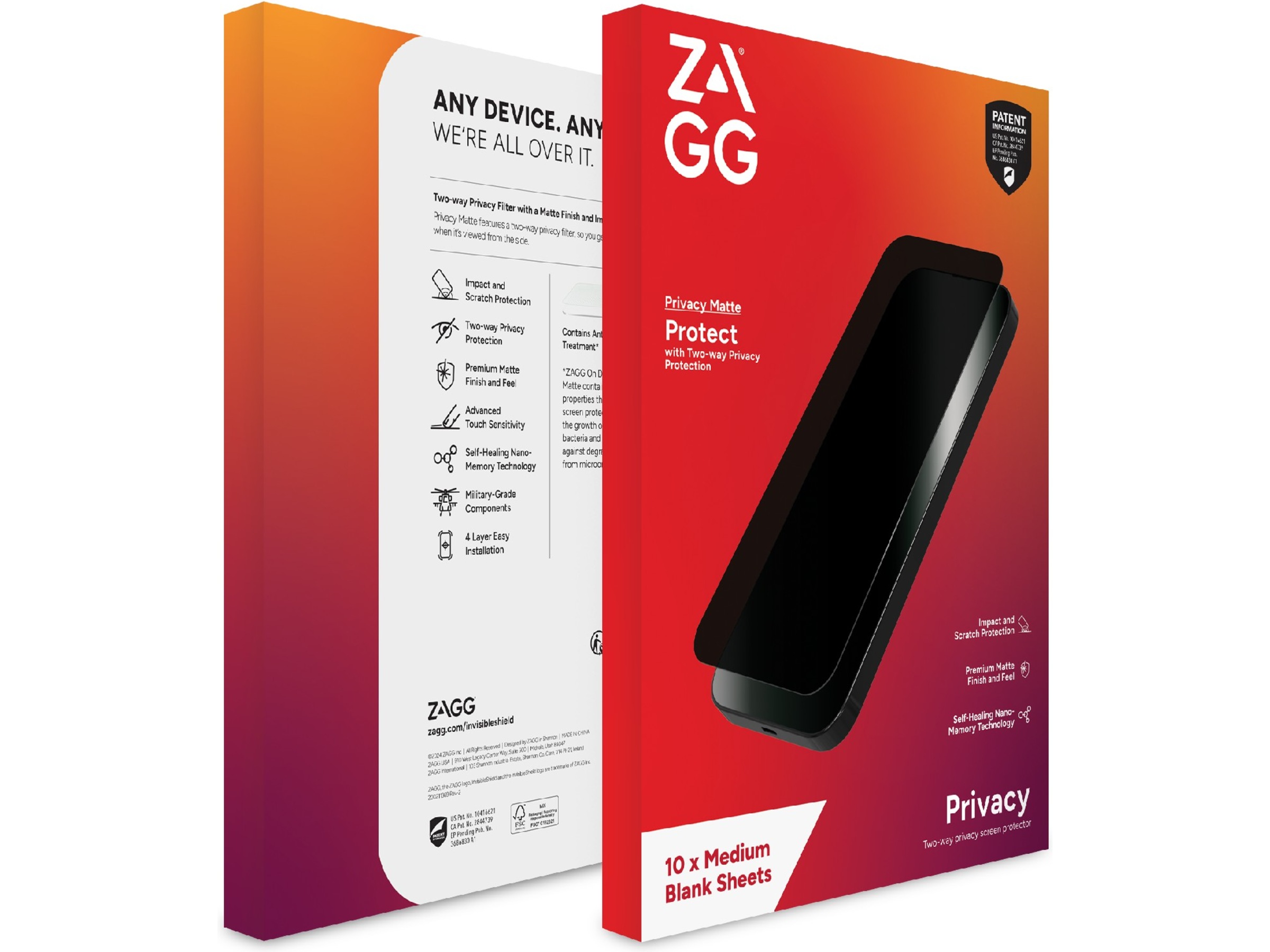 Zagg Privacy Filter Skjermbeskytter - Medium Skjermbeskyttelse nettbrett