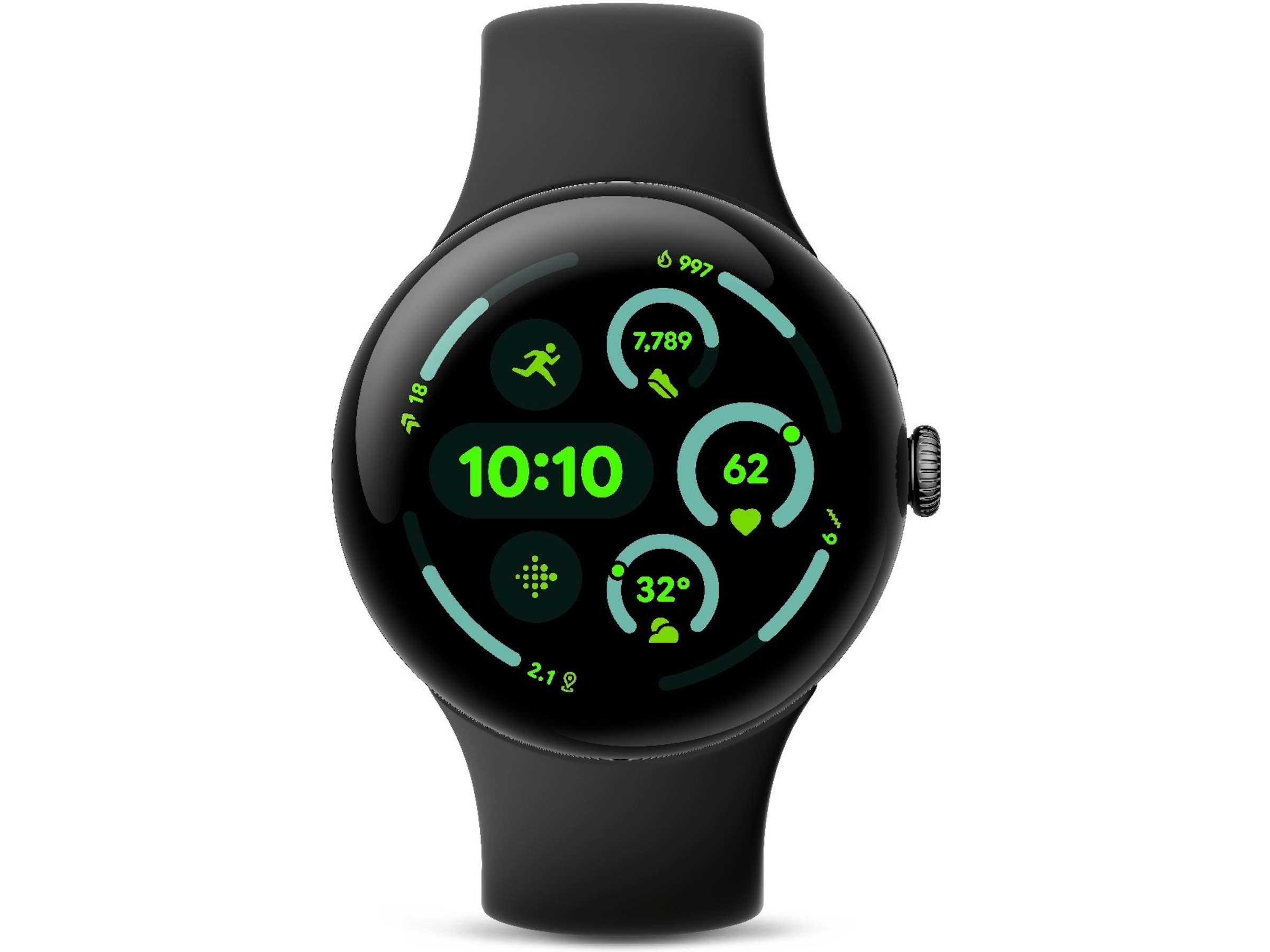 Google Pixel Watch 3 Large 45mm LTE (obsidian) Smartklokker