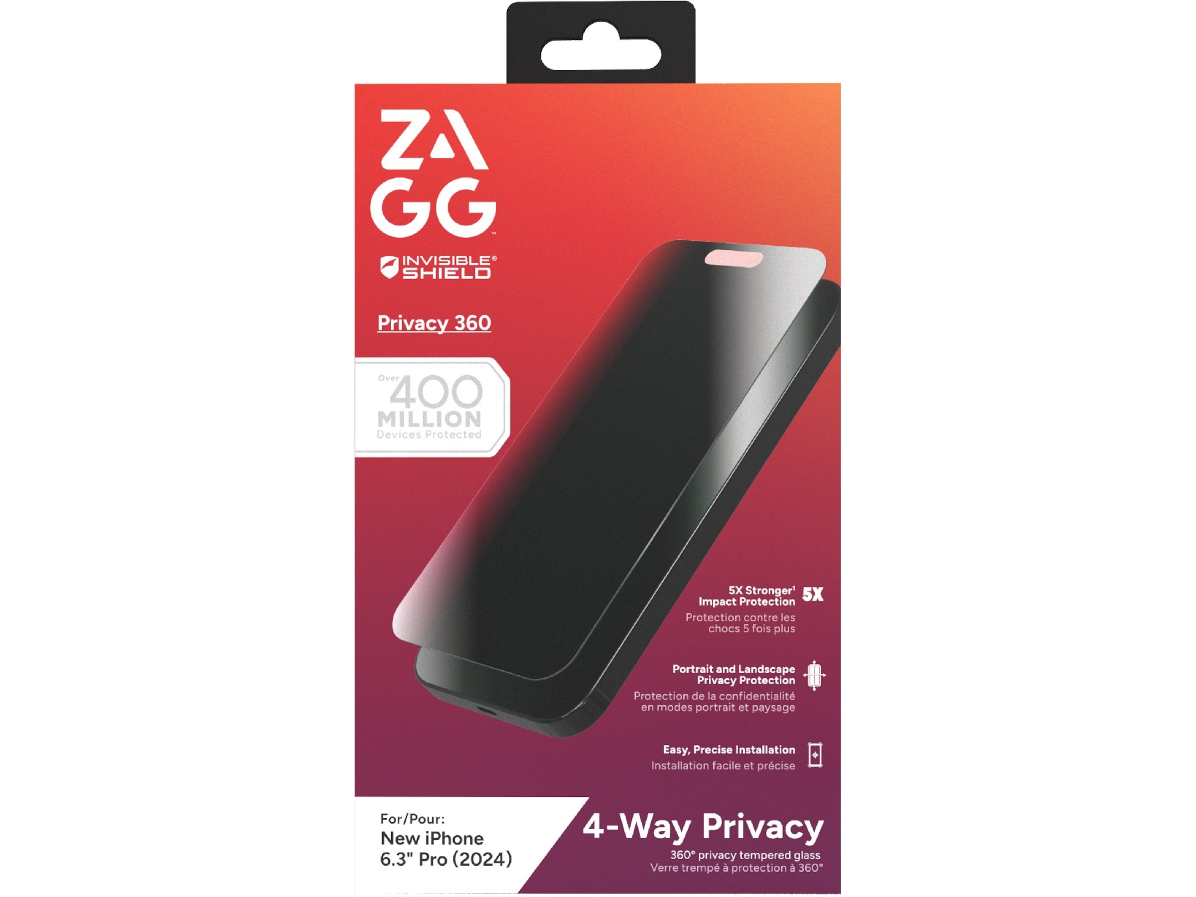 InvisibleShield Glass Elite iPhone 16 Pro Privacy 360 Skjermbeskytter Skjermbeskytter