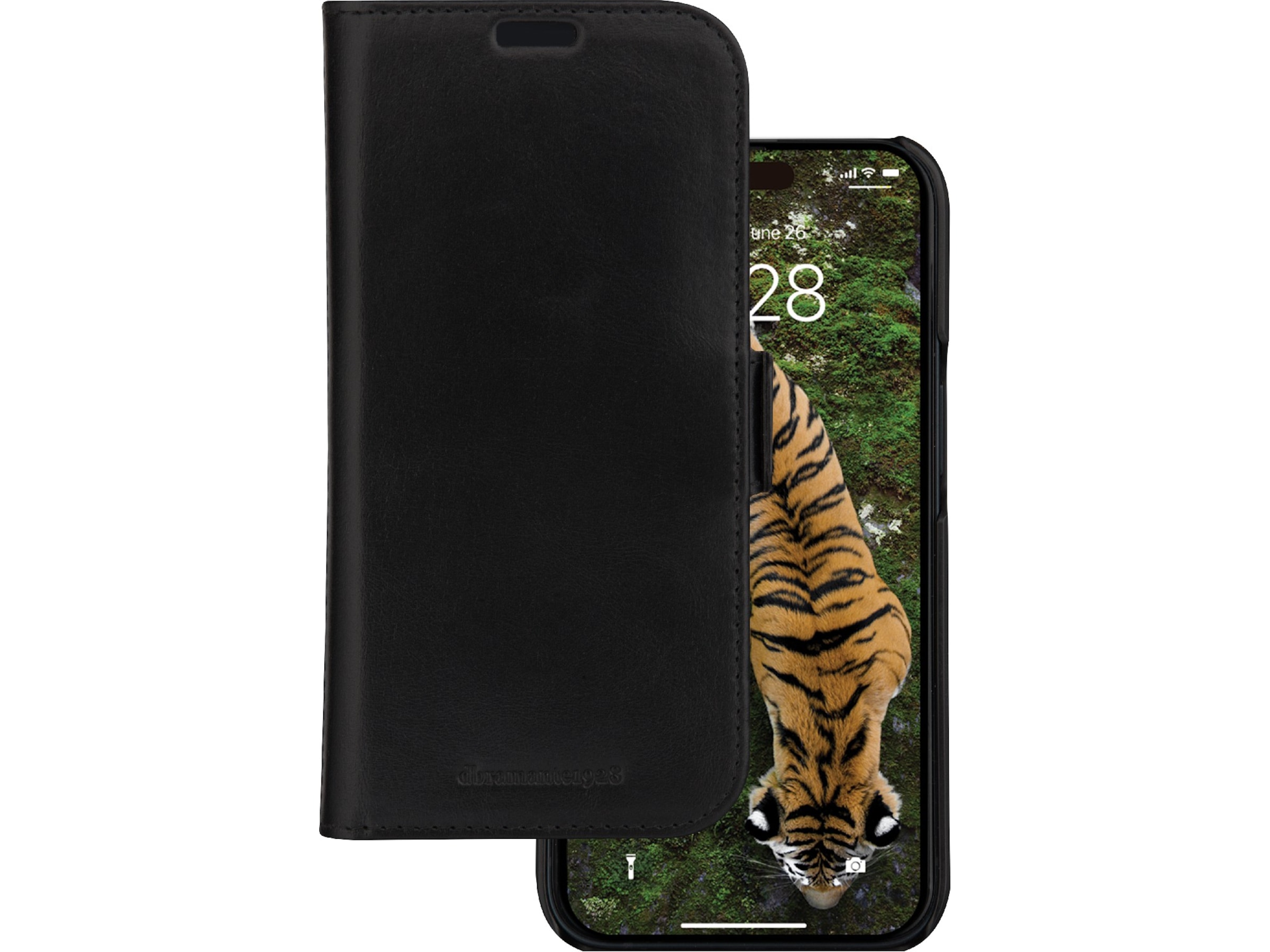 dbramante1928 iPhone 15 Lynge 2-i-1 lommebokdeksel (sort) Mobildeksel