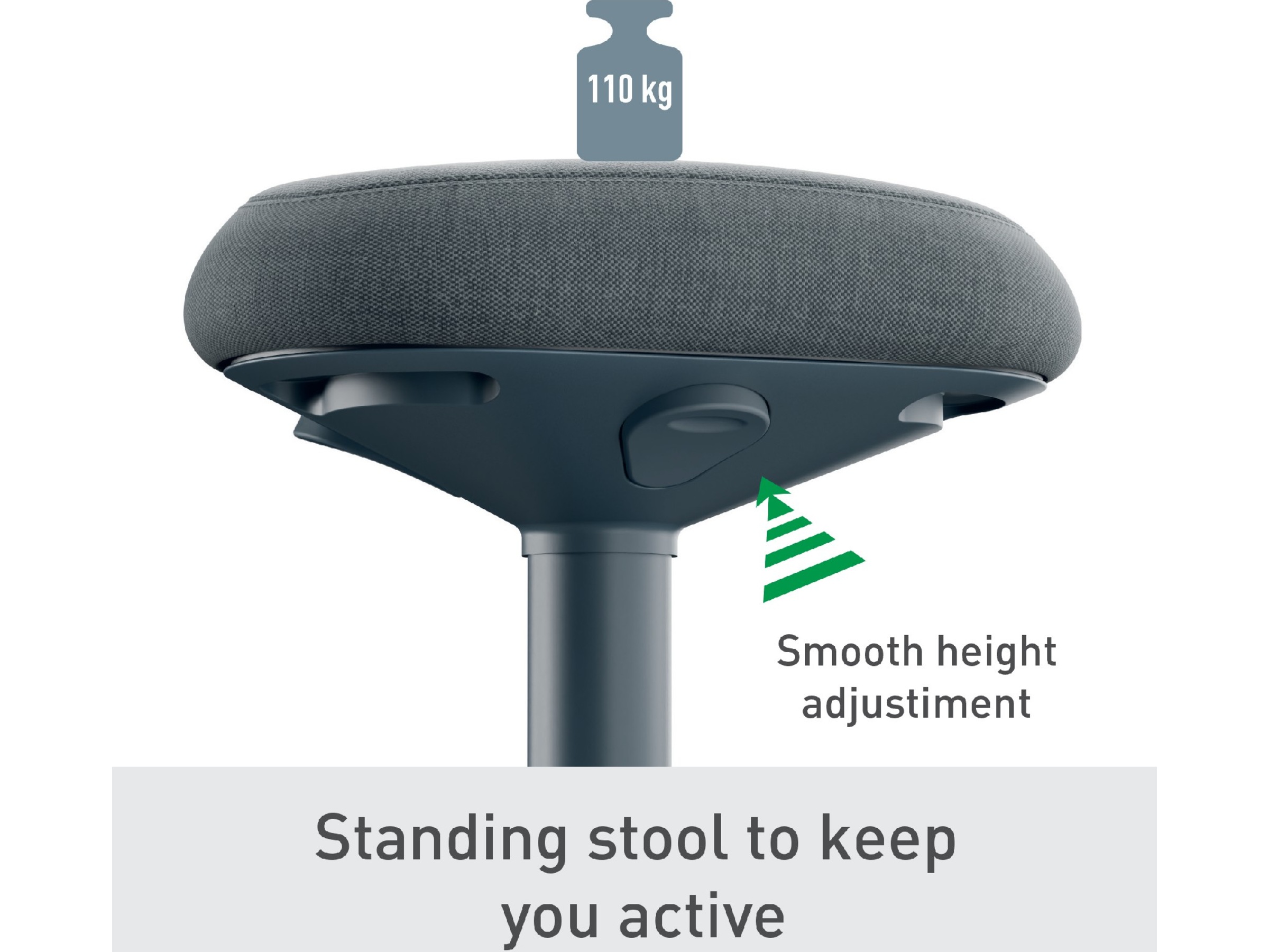 Leitz Ergo Active Balansestol sitt/stå, komfortsete, høyde 57-82 cm Kontorstoler