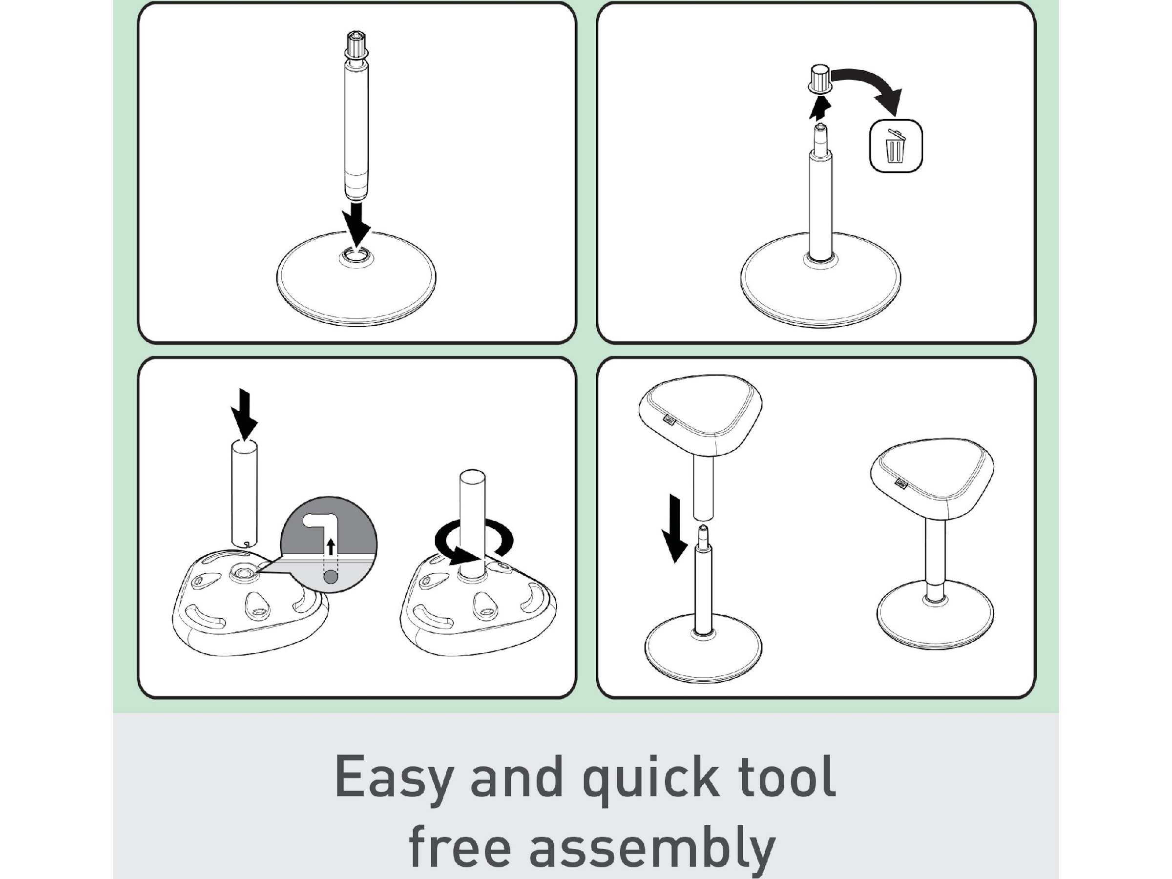 Leitz Ergo Active Balansestol sitt/stå, komfortsete, høyde 57-82 cm Kontorstoler