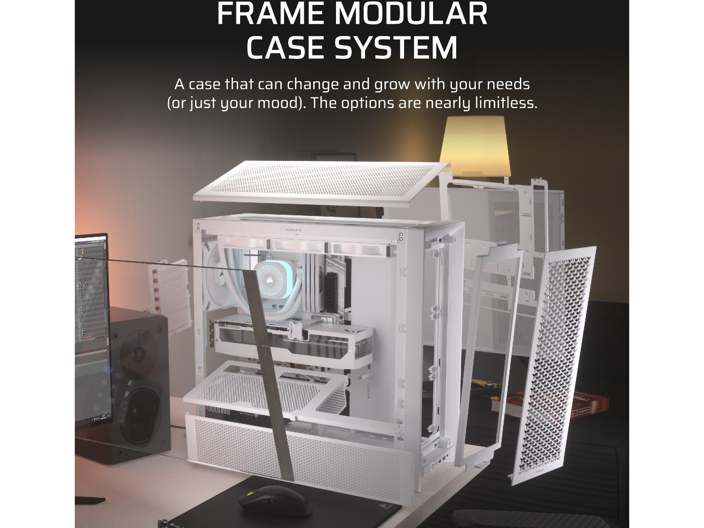 Corsair FRAME 4000D Mid-Tower (hvit) Midi tower
