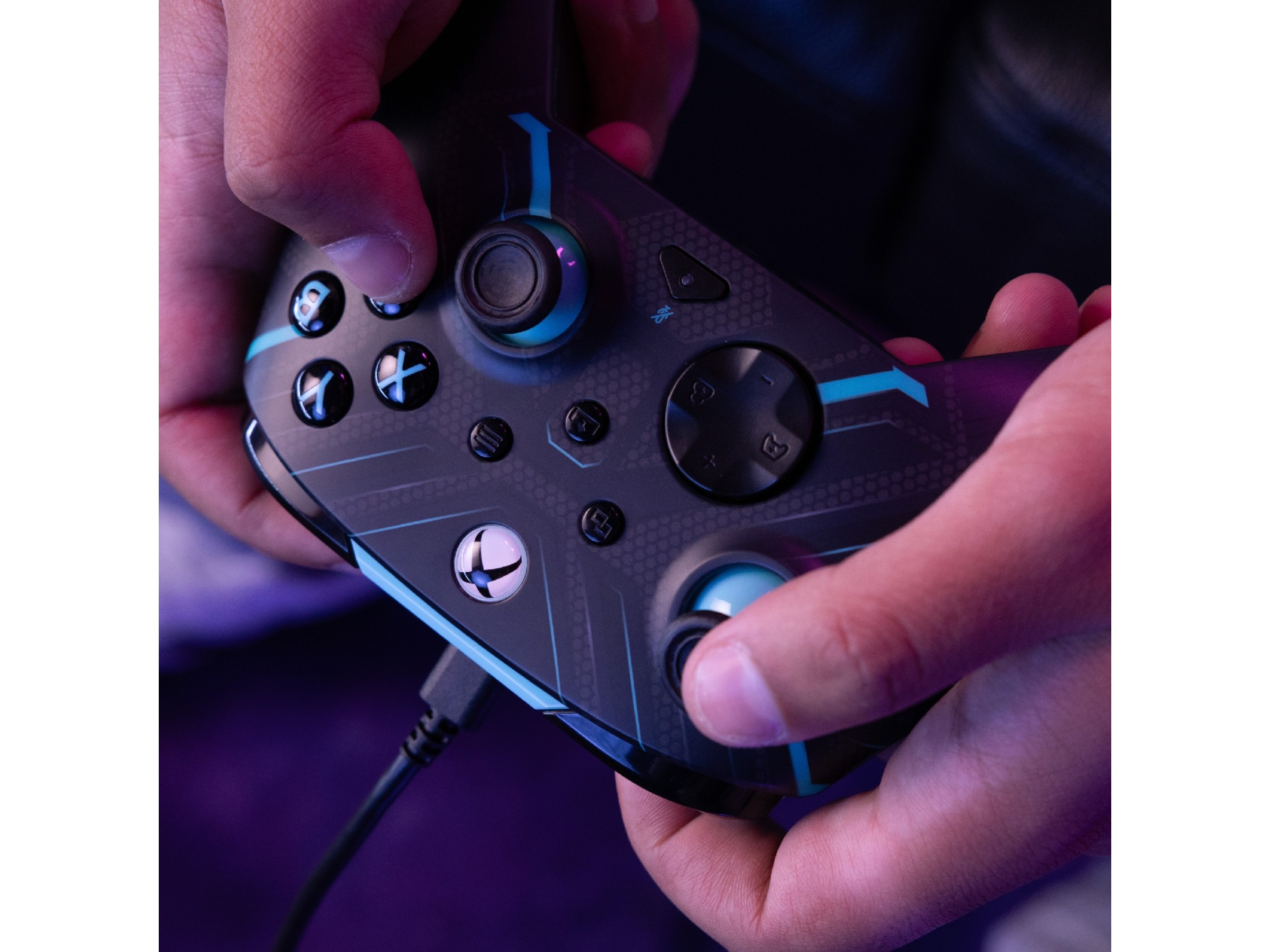 PDP Rematch Glow Kablet Kontroller (titan steel) Tilbehør til spillkonsoller