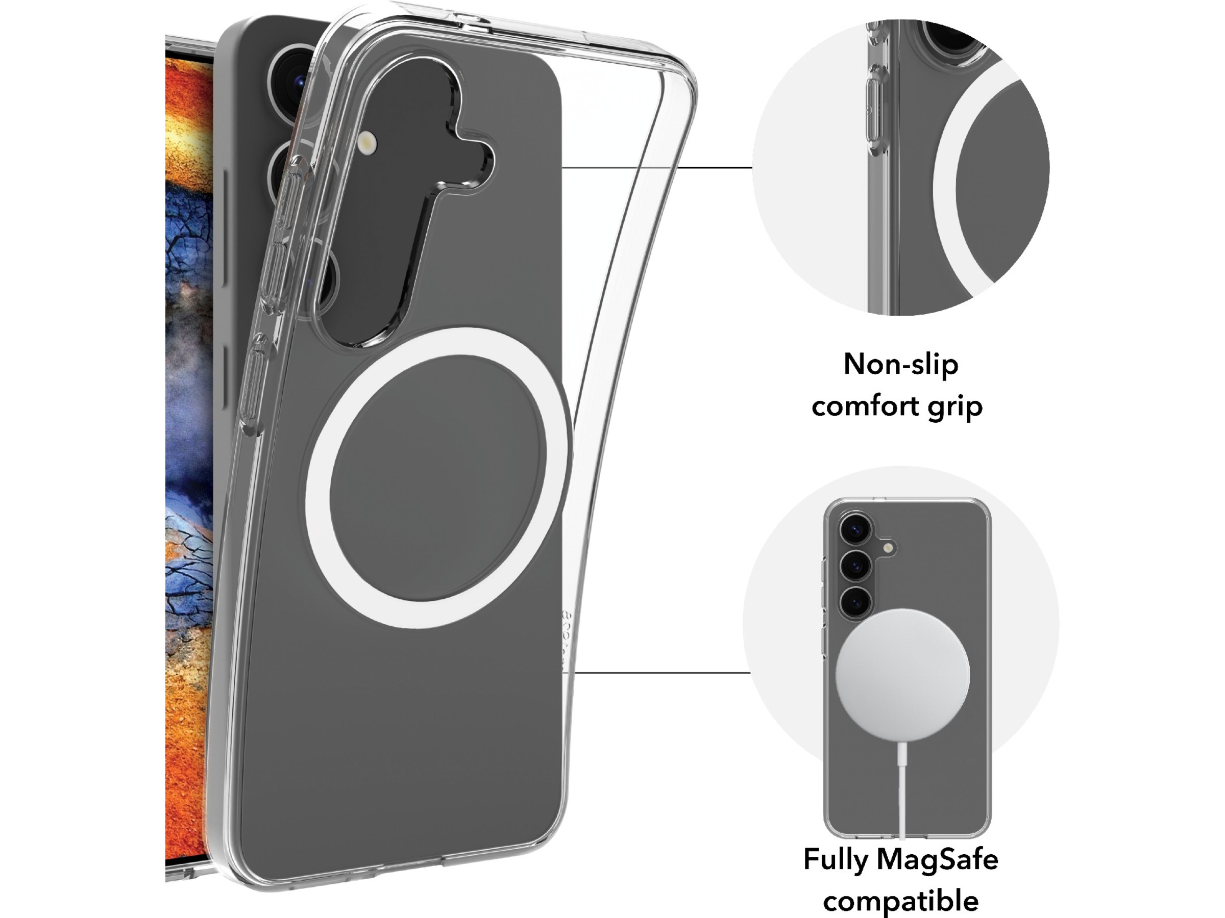 dbramante1928 Galaxy S25 Greenland Pro Qi2 deksel (gjennomsiktig) Mobildeksel