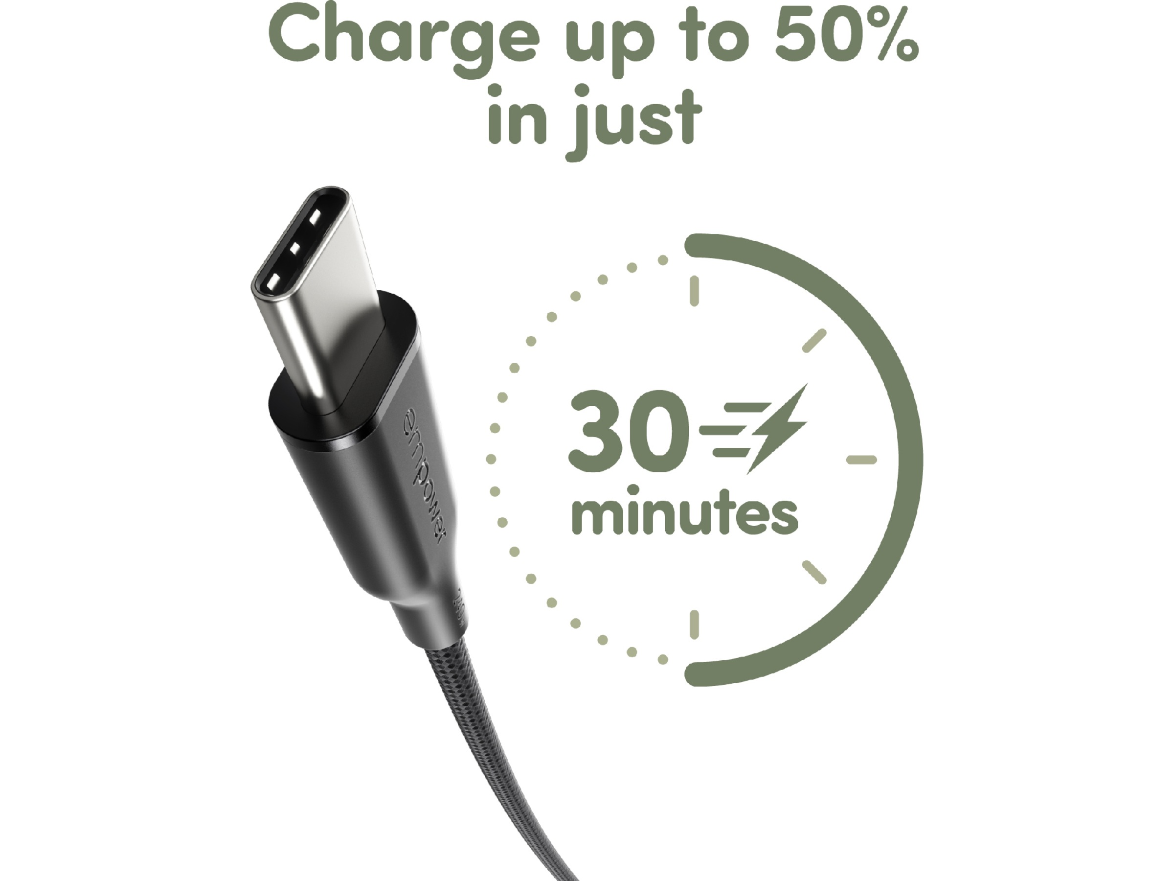 PanzerGlass Racing 240W USB-C kabel, 2m (sort) USB-kabler