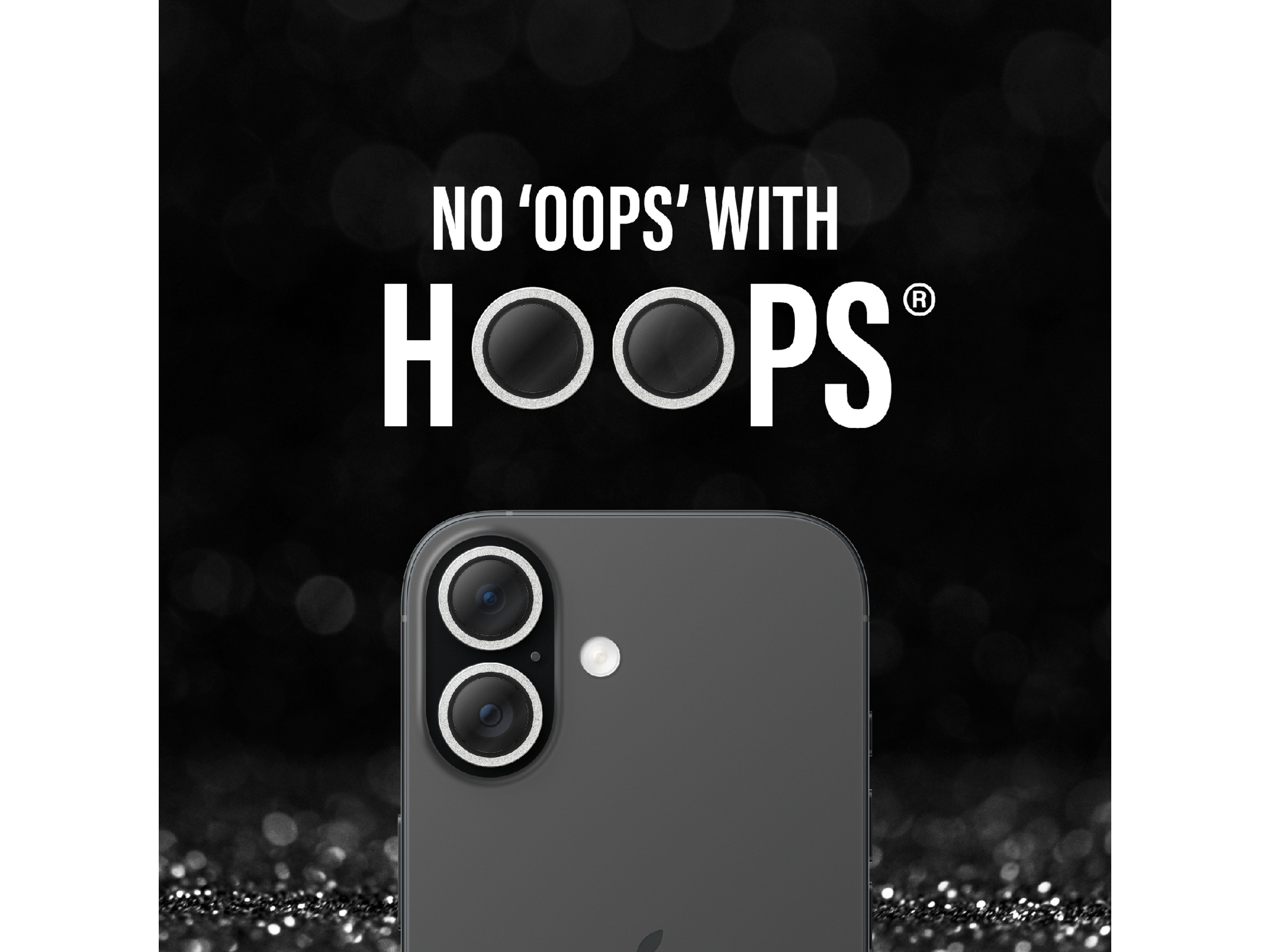 PanzerGlass iPhone 17 / 16 / 16 Plus Hoops Linsebeskytter (glitter silver) Skjermbeskytter