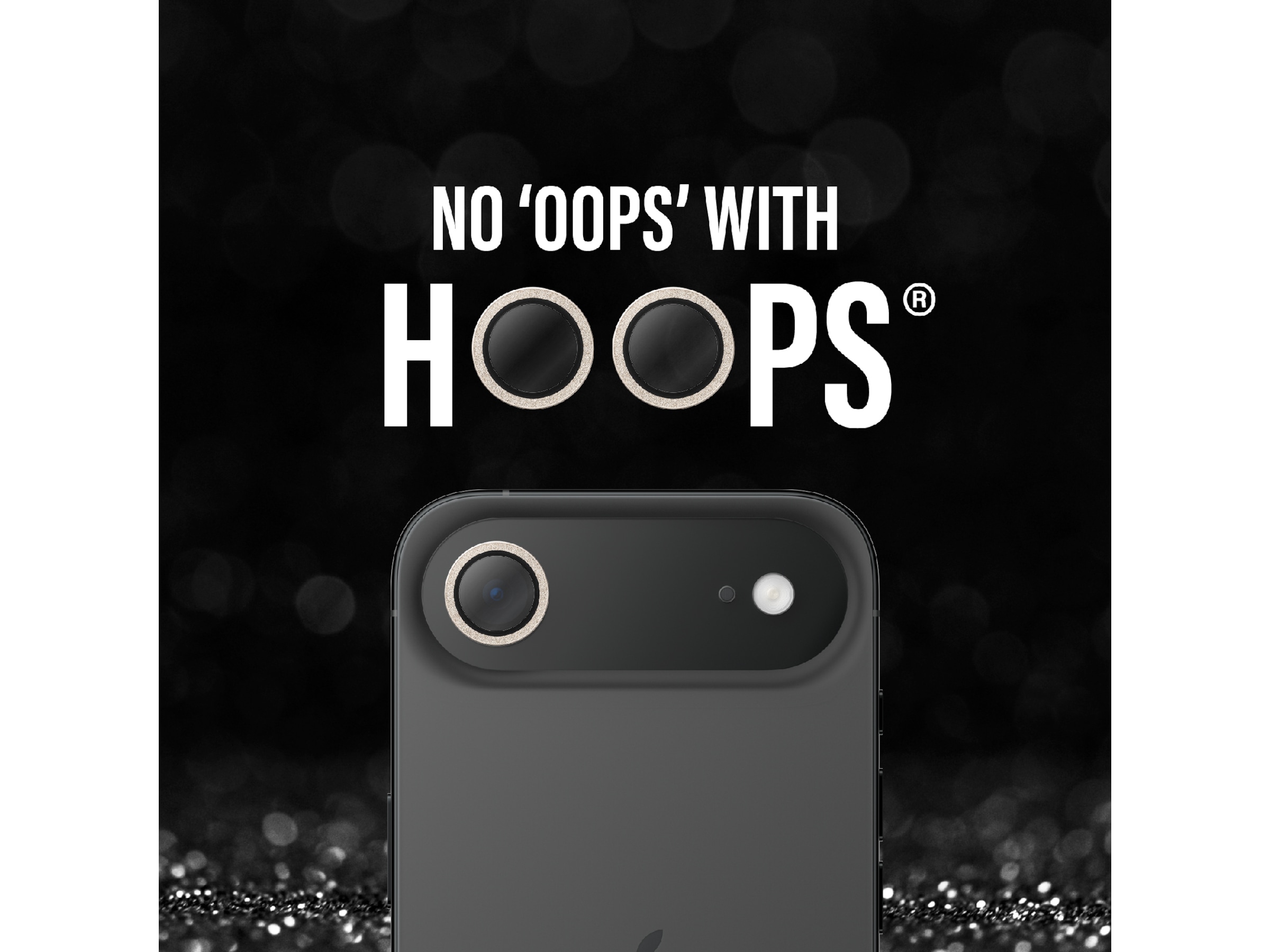 PanzerGlass iPhone Air Hoops Linsebeskytter (glitter gold) Skjermbeskytter