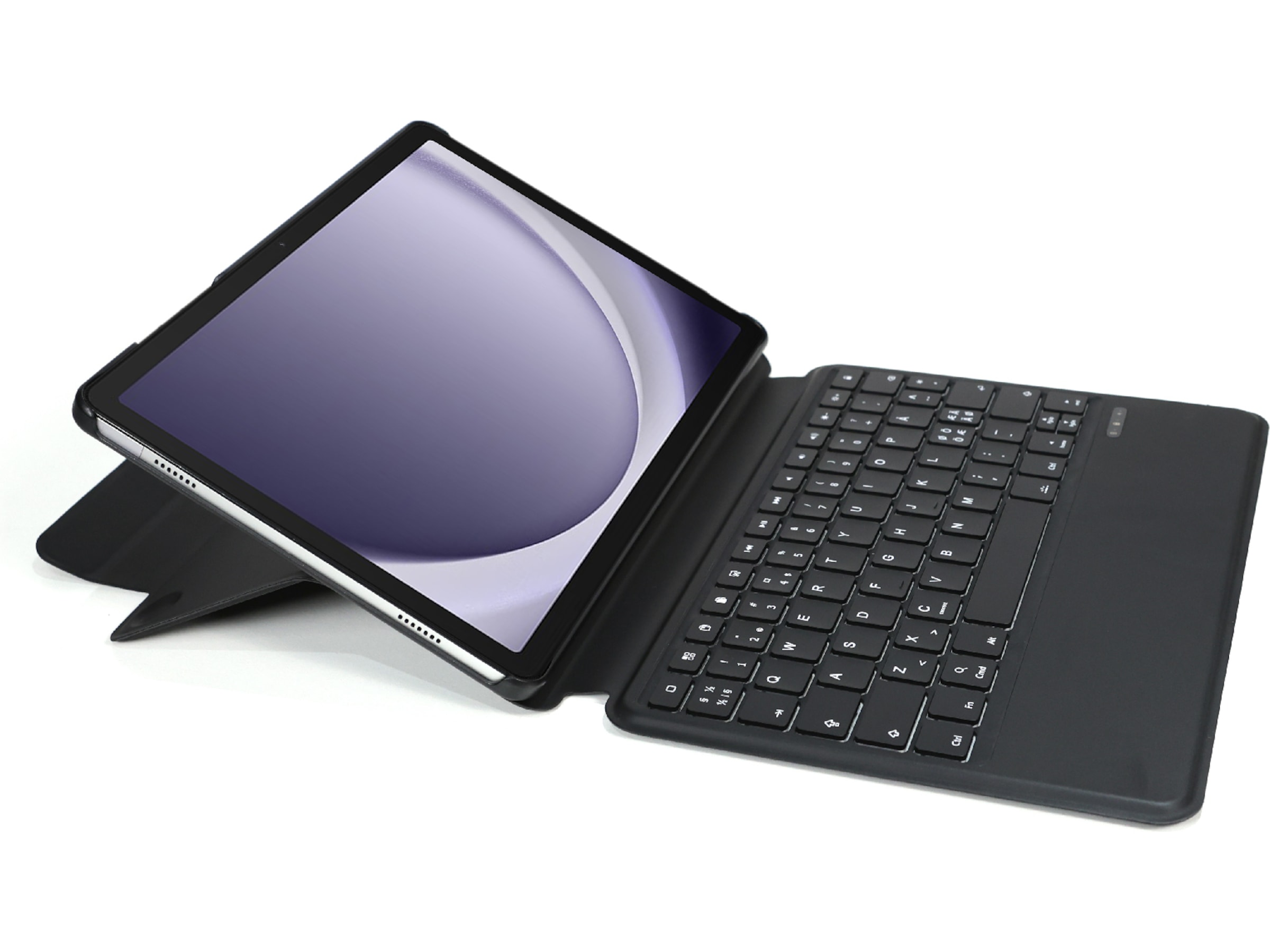 Gre8t Galaxy Tab A9+ tastaturdeksel (sort) Tastatur og stylus
