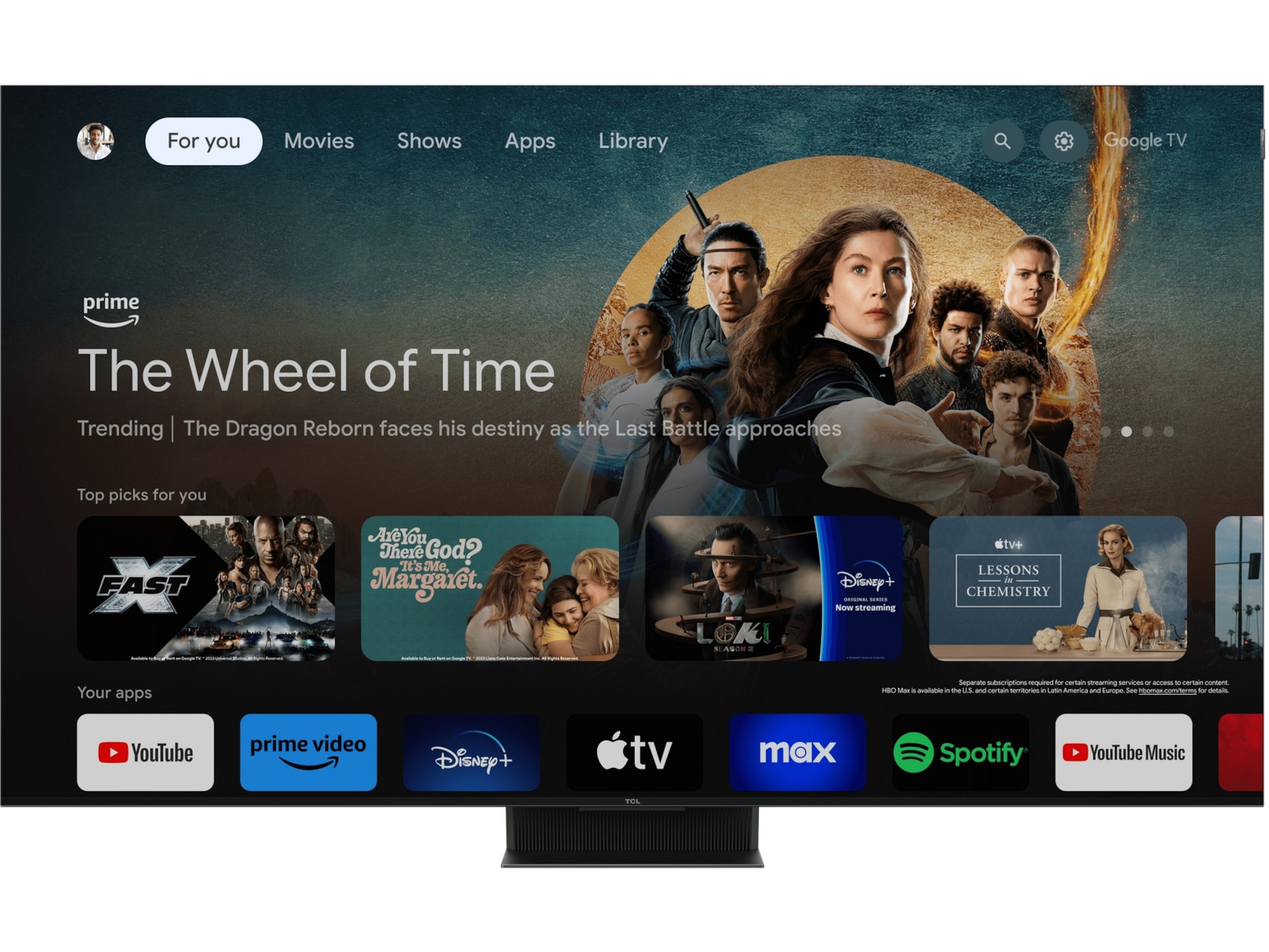 TCL 85" 85C855 QLED Pro 4K Google TV 144Hz Over 80 tommer TV