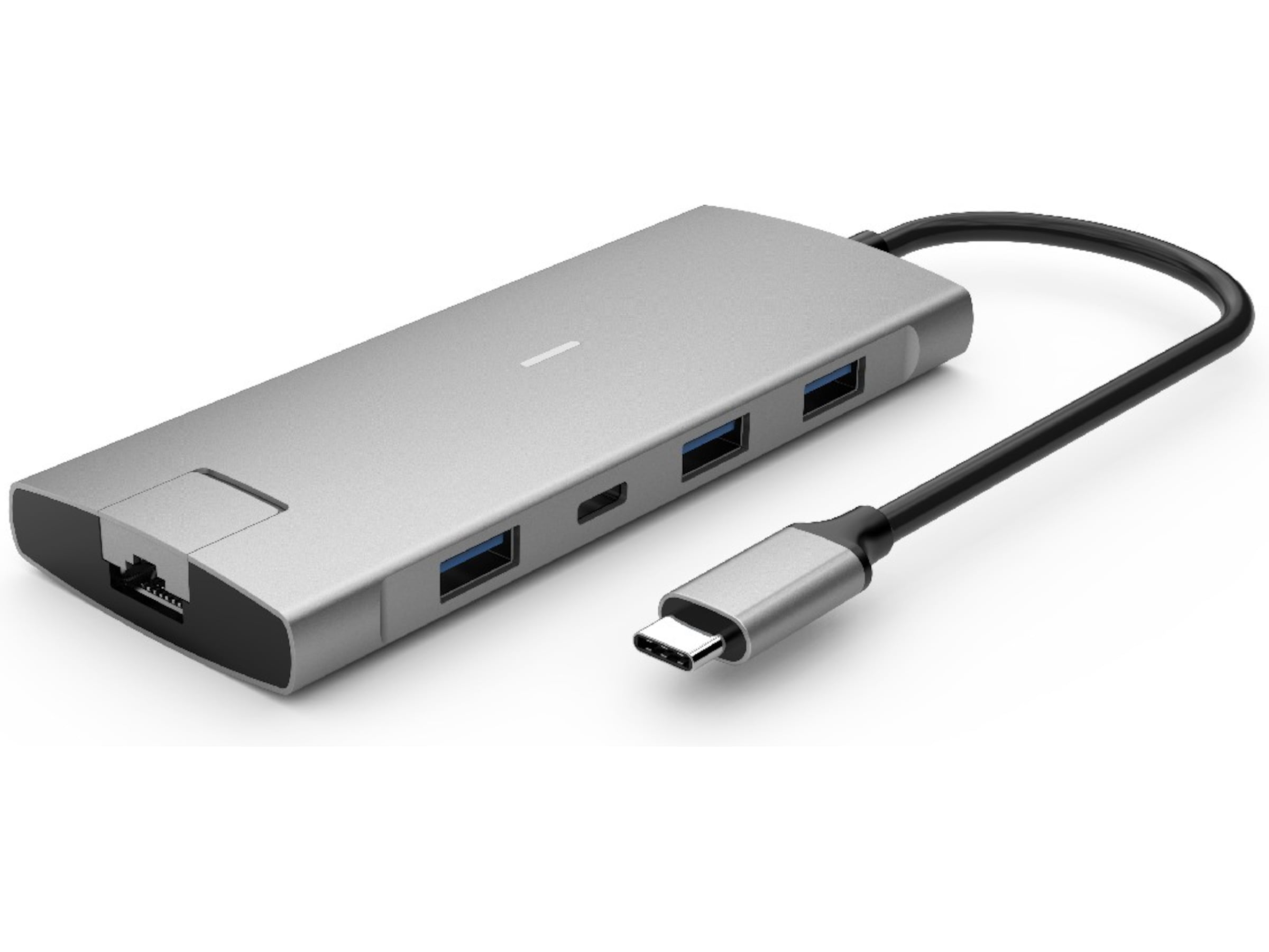 iiglo 8-i-1 Slim MultiPort Docking (lysegrå) Dockingstasjon & USB-HUB