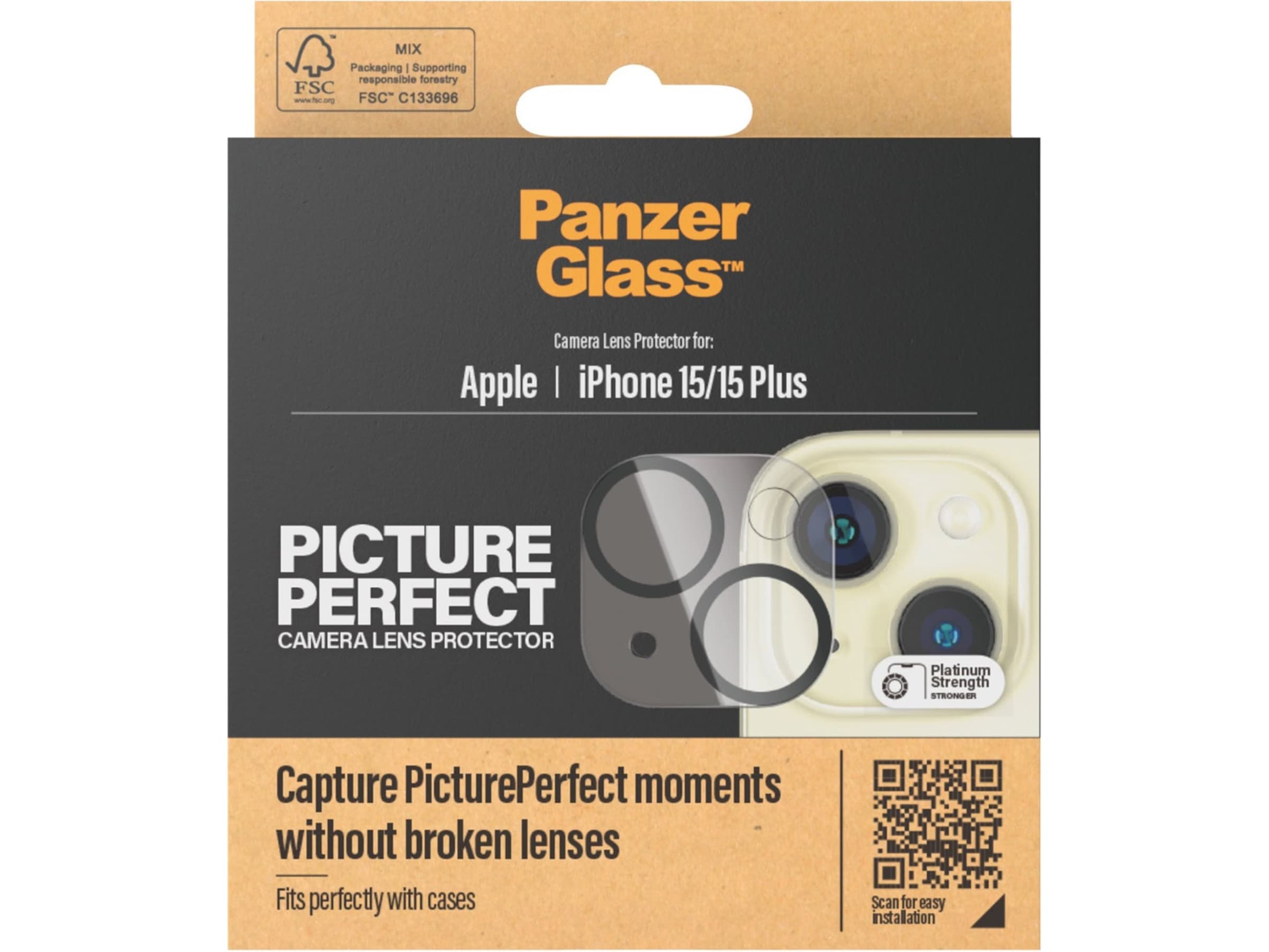 PanzerGlass CP iPhone 15 / 15 Plus Linsebeskytter Skjermbeskytter