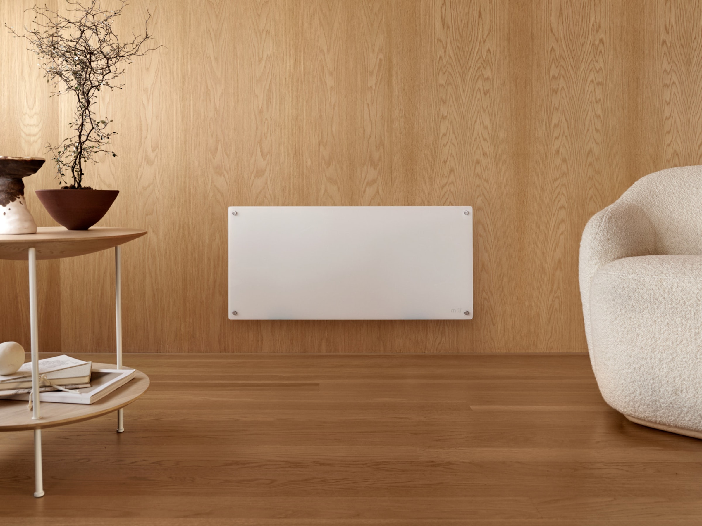 Mill Glass panelovn 1000W (hvit) Panelovner