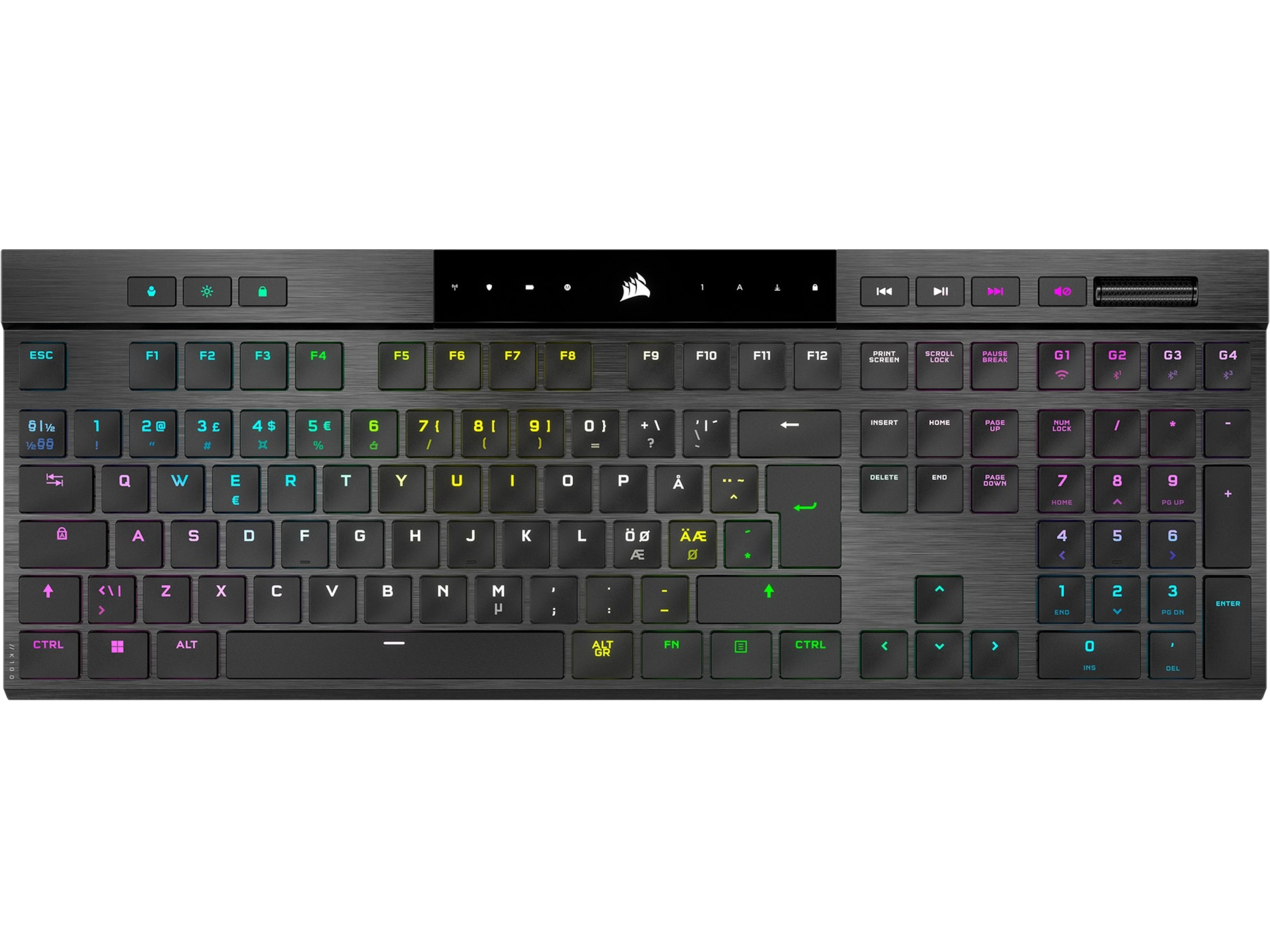 Corsair K100 Trådløst Gamingtastatur RGB (sort) Gamingtastatur