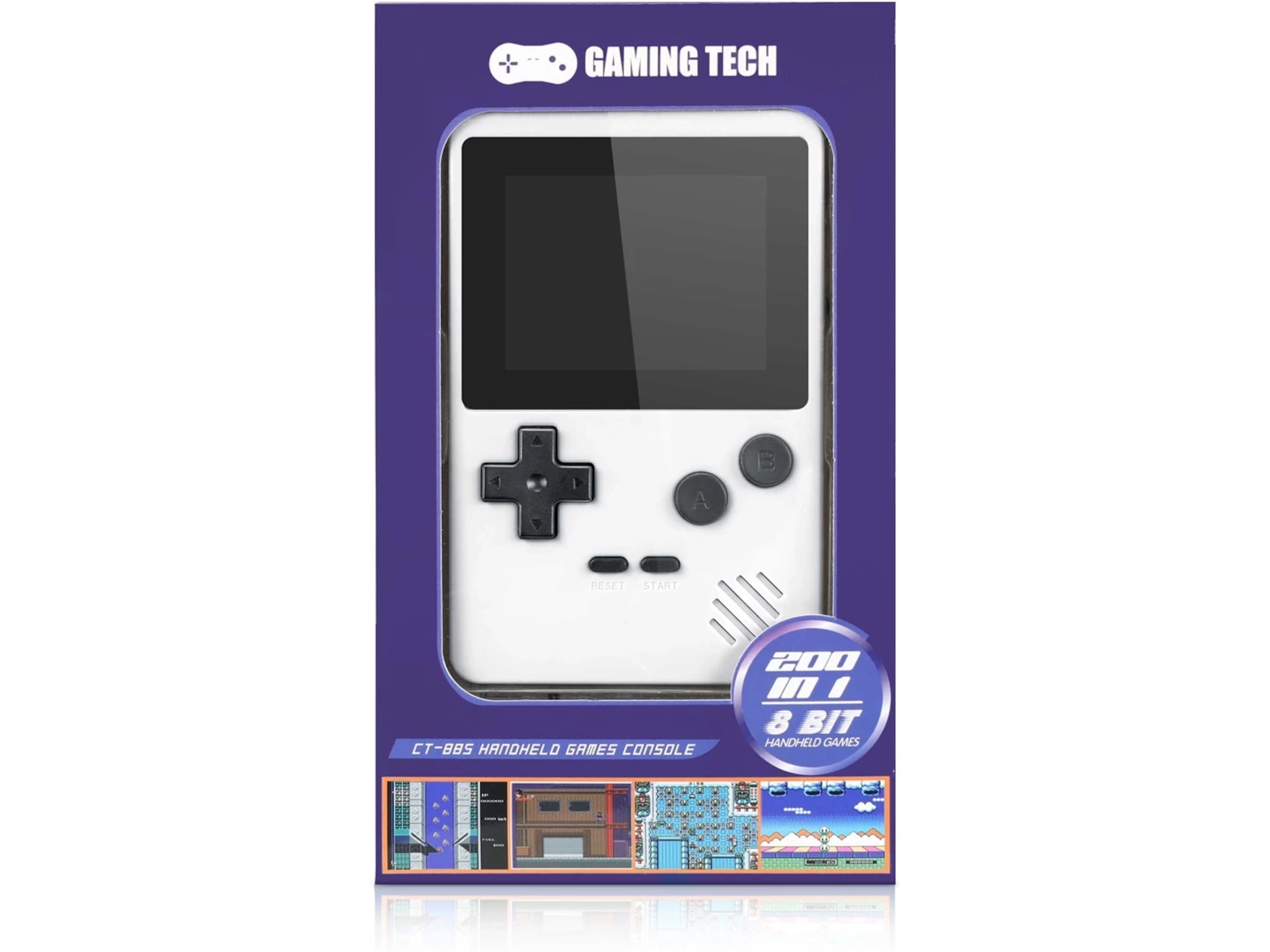 Gaming Tech CT-885 8-bit portabel spillkonsoll (hvit) Håndholdte spillkonsoller