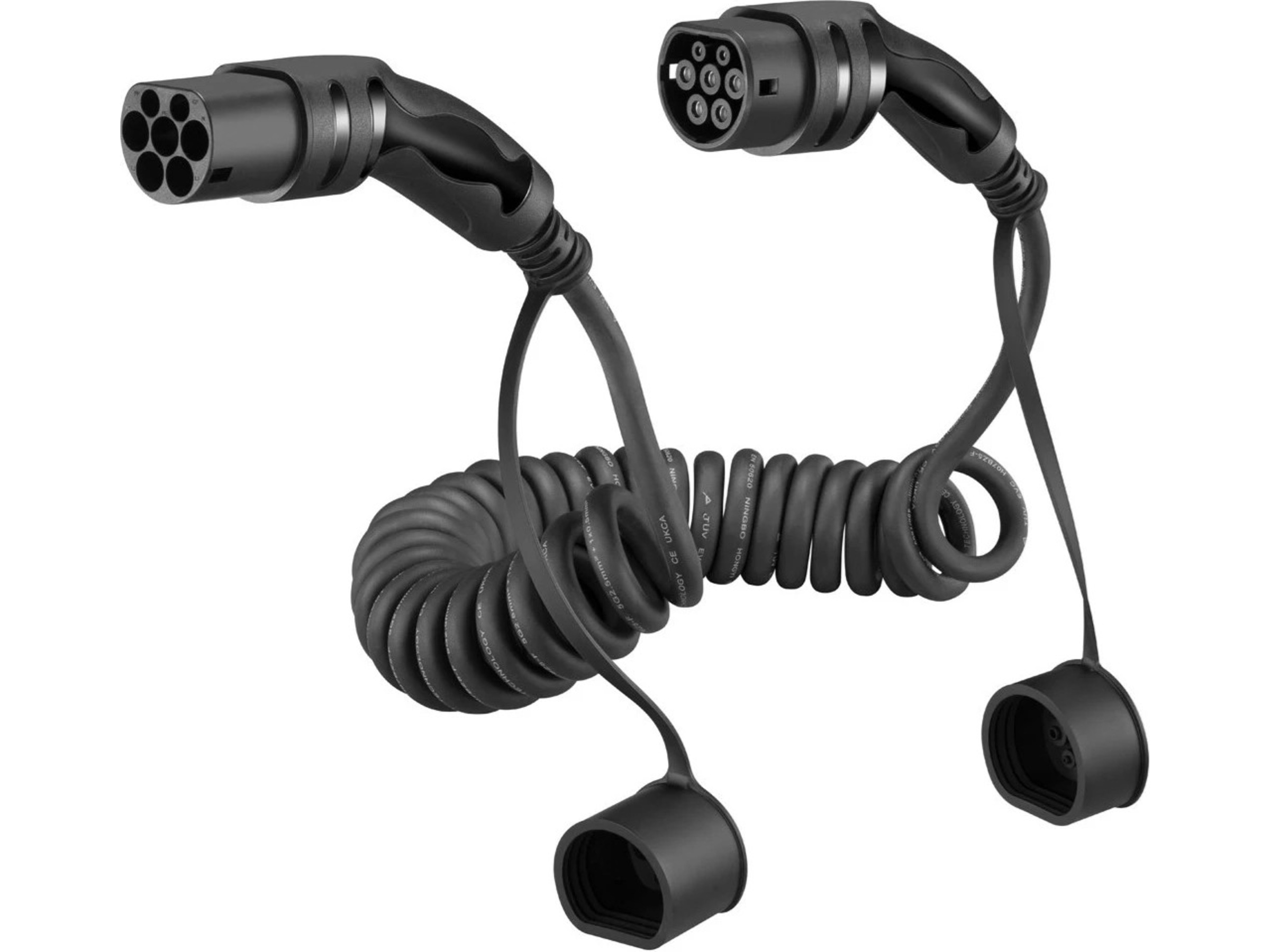 EV-Charge 2500 ladekabel spiral 11 kW 7 m Ladekabler til elbil