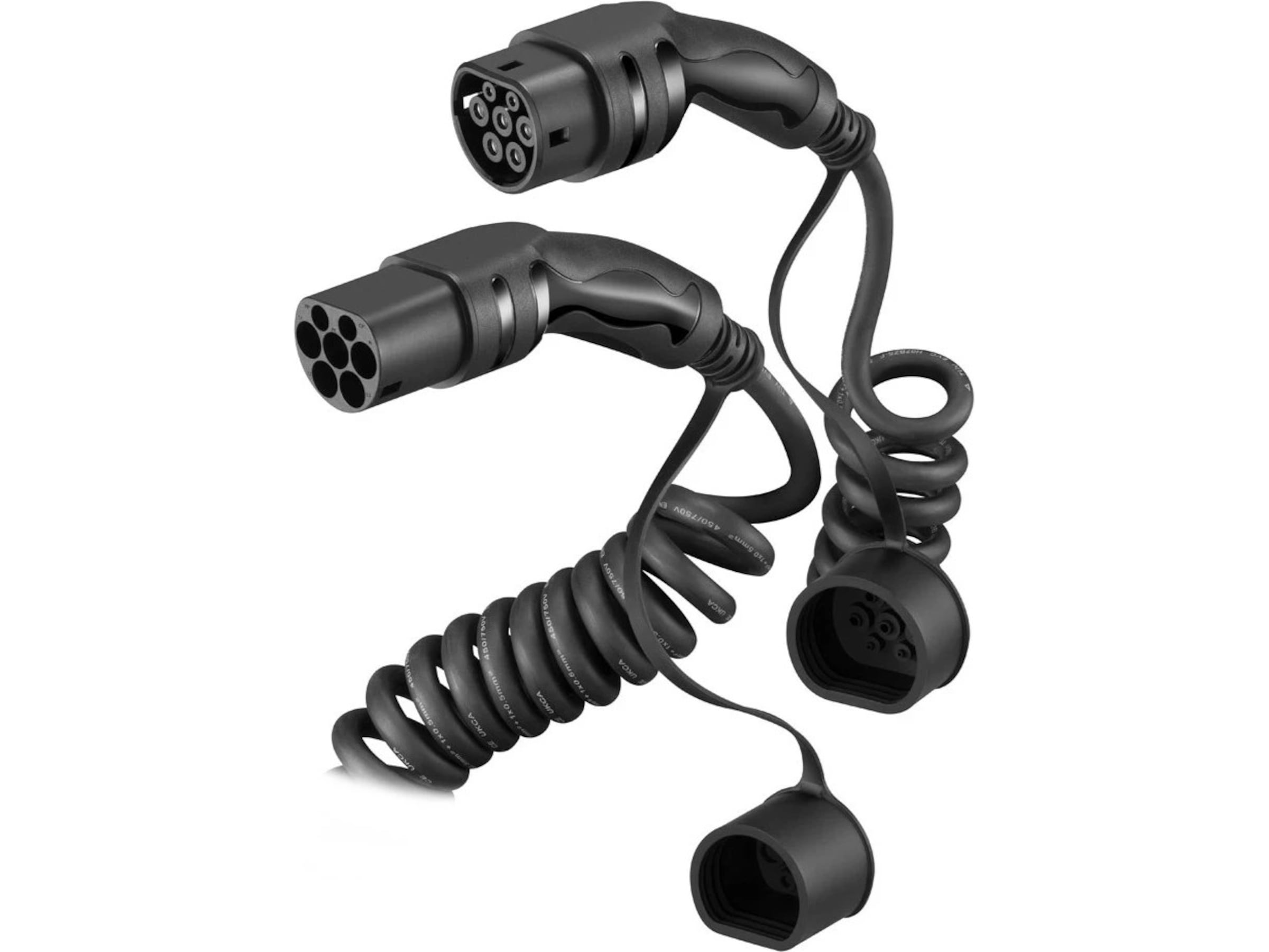 EV-Charge 2500 ladekabel spiral 11 kW 7 m Ladekabler til elbil