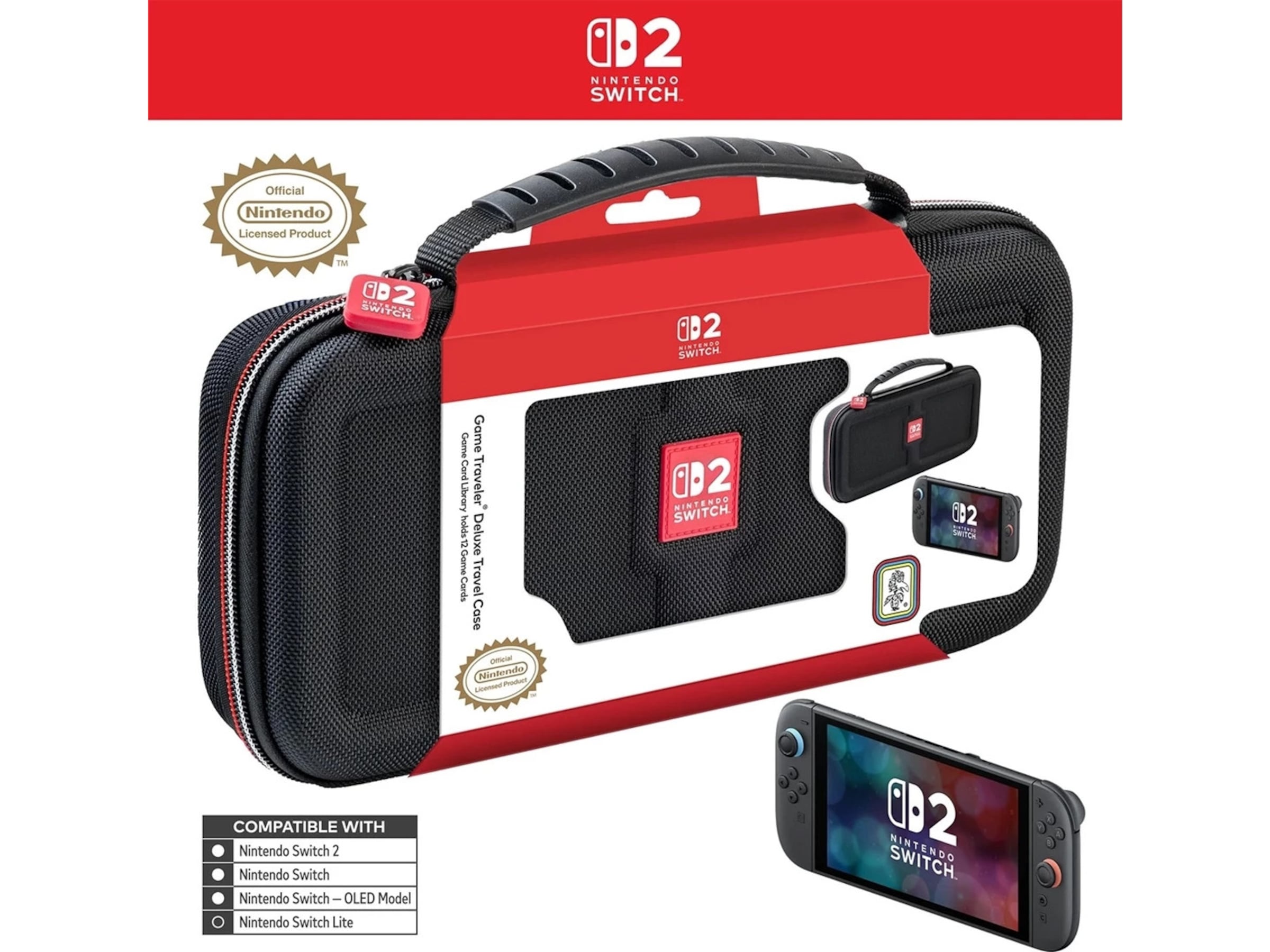 Nintendo Switch 2 Deluxe Travel Case (sort) Tilbehør til spillkonsoller