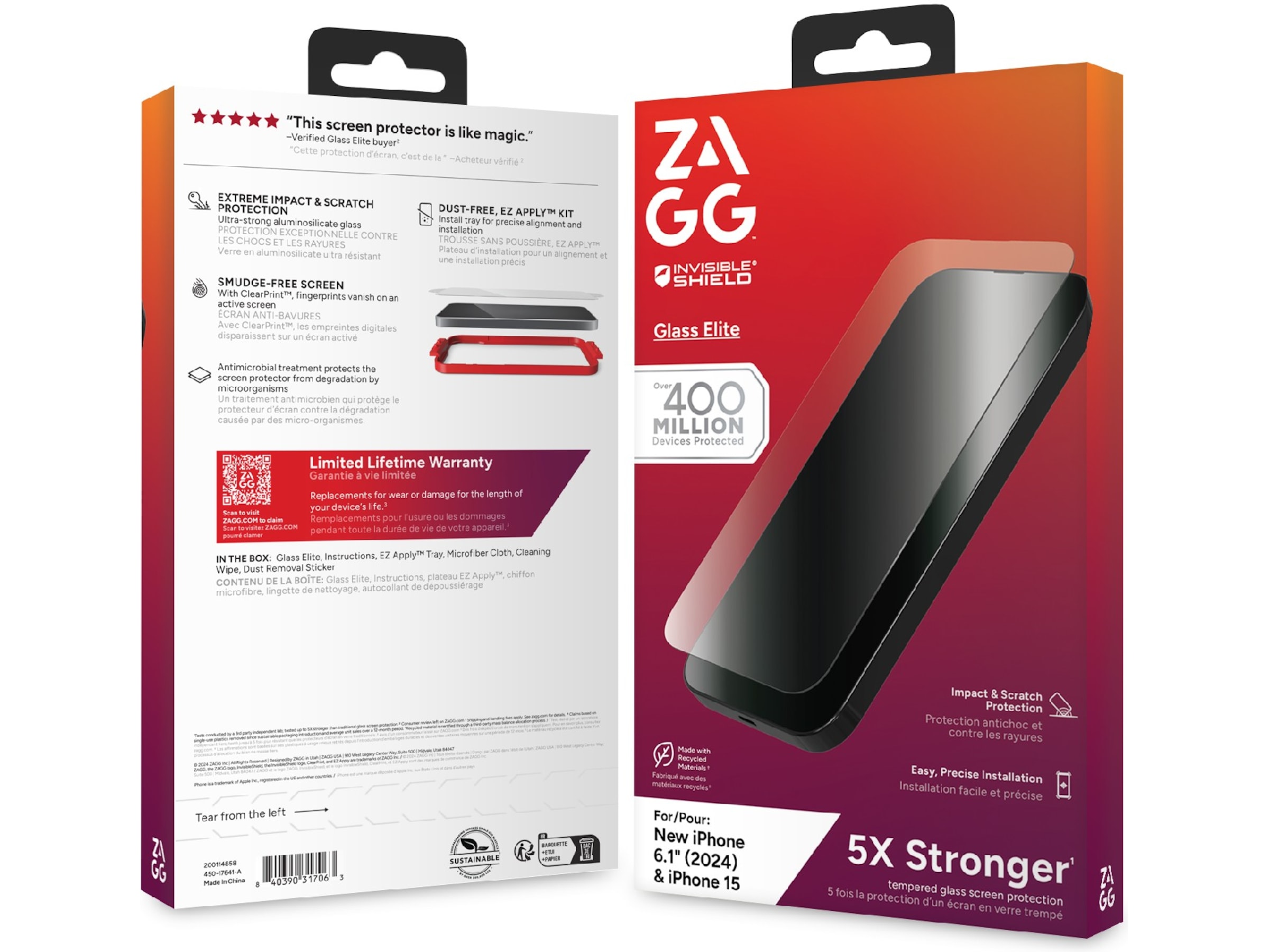 InvisibleShield Glass Elite iPhone 16/15 Skjermbeskytter Skjermbeskytter