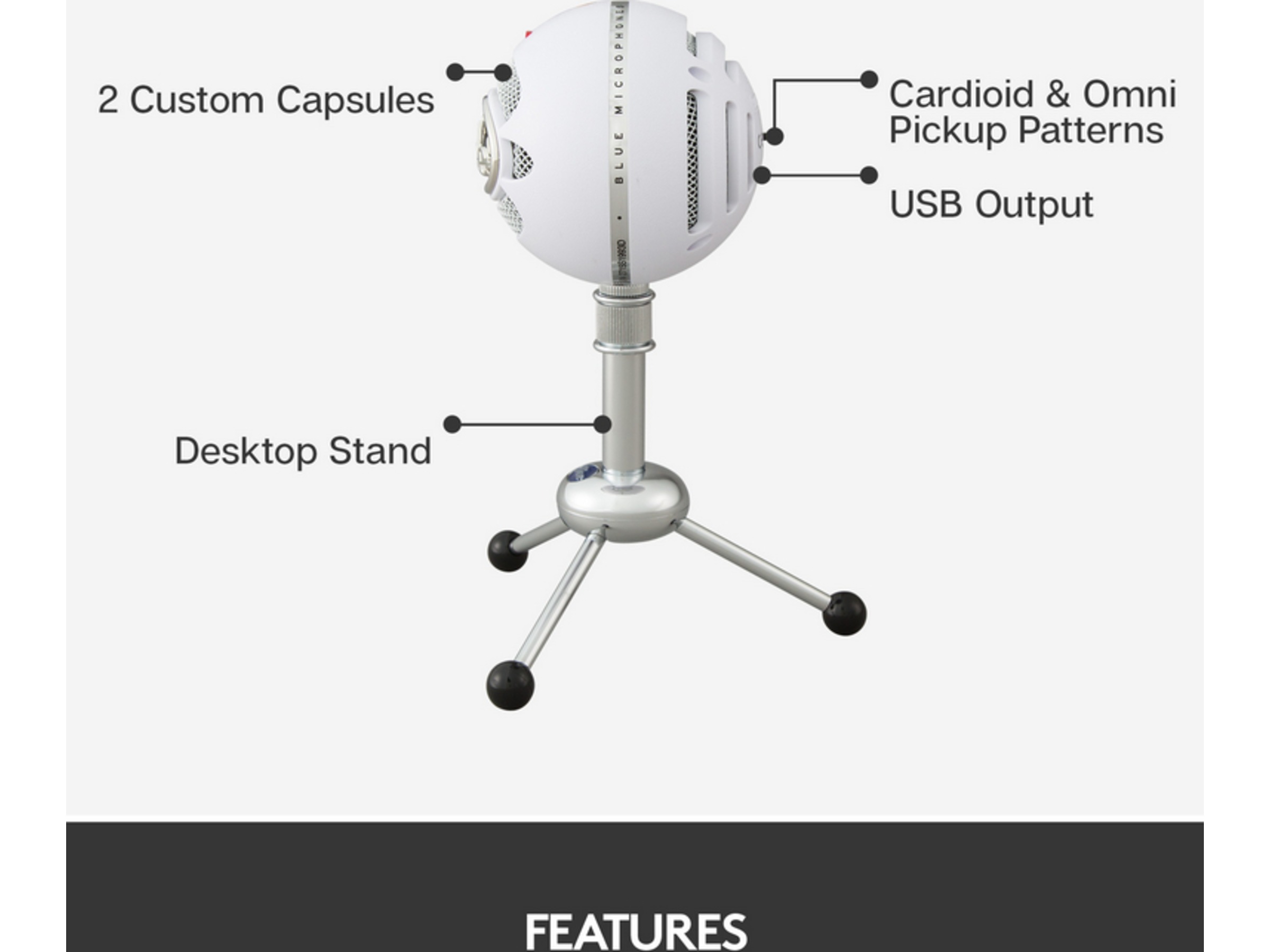 Blue Snowball Mikrofon White Mikrofon
