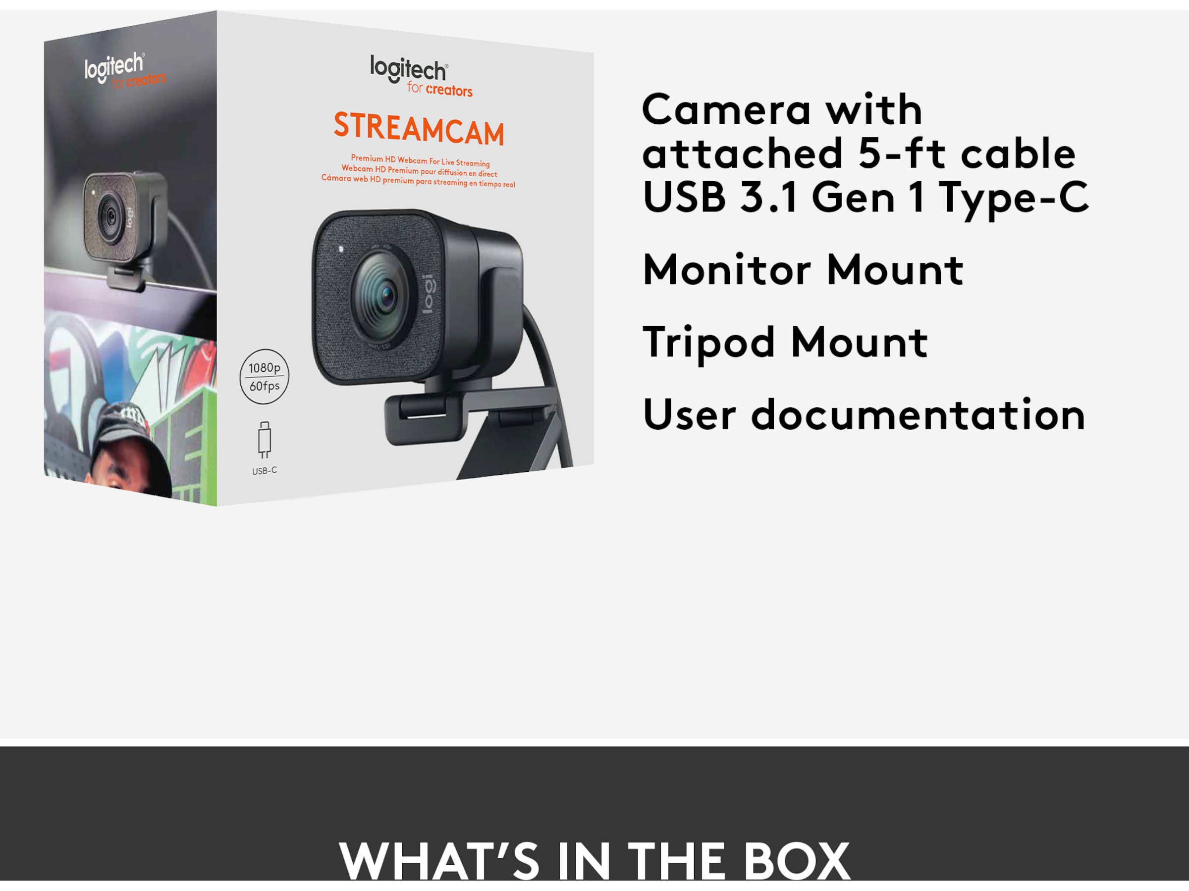 Logitech StreamCam Graphite Webkamera