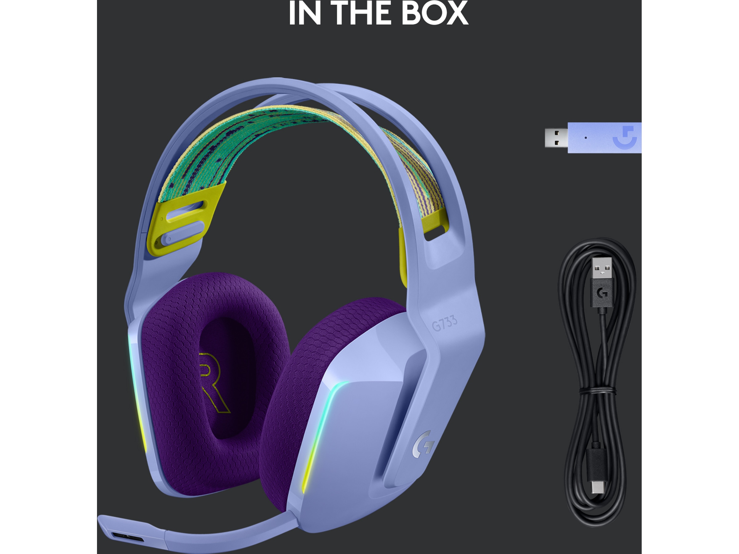 Logitech G733 LIGHTSPEED Trådløst Gaming Headset (lilac) Gamingheadset