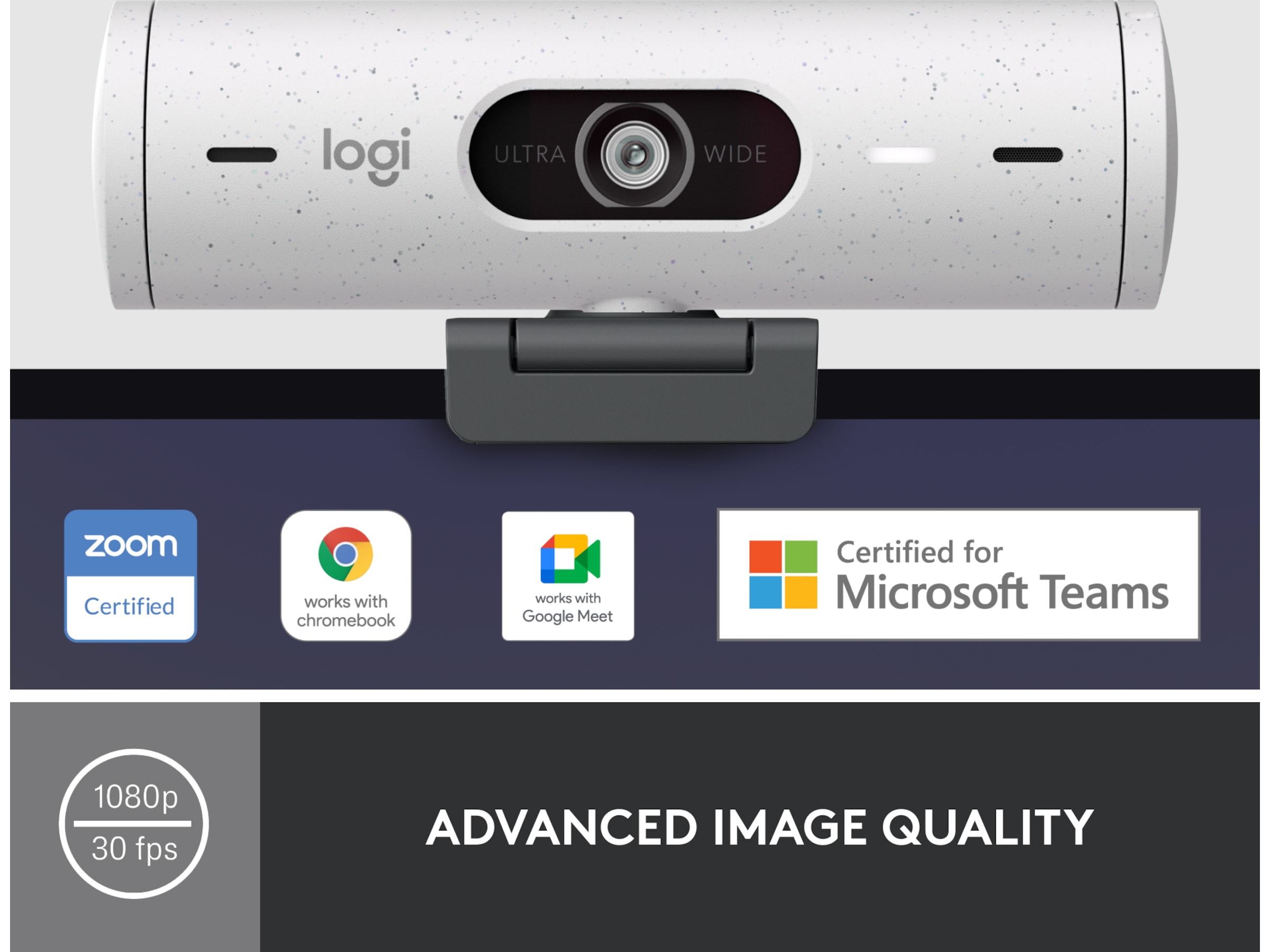 Logitech Brio 500 webkamera (off-white) Webkamera