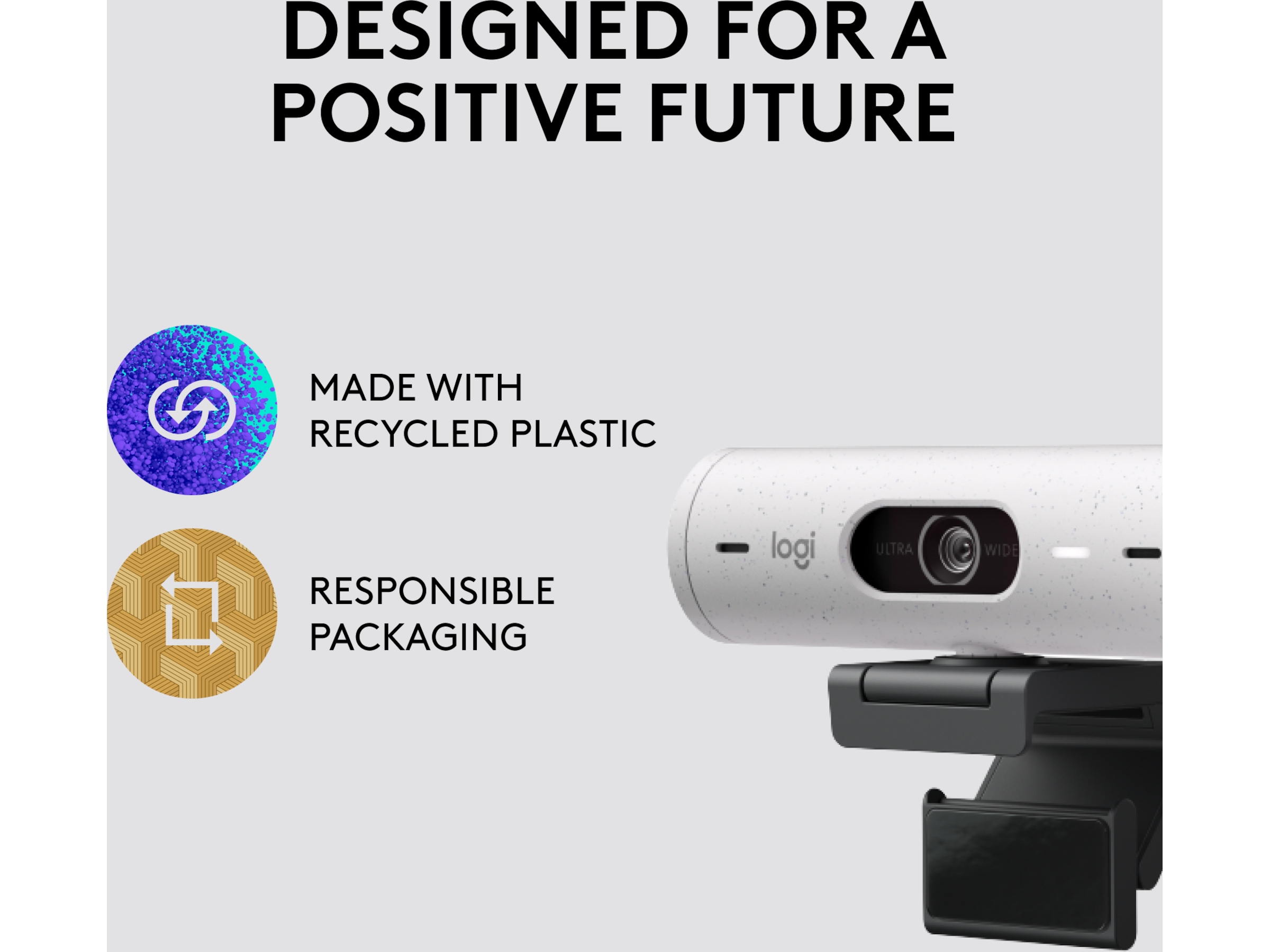 Logitech Brio 500 webkamera (off-white) Webkamera