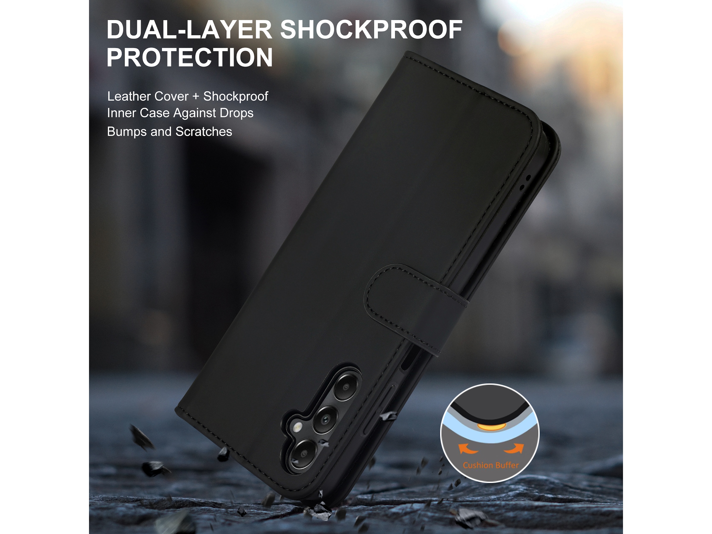 iiglo Galaxy A05S Lommebokdeksel (sort) Mobildeksel