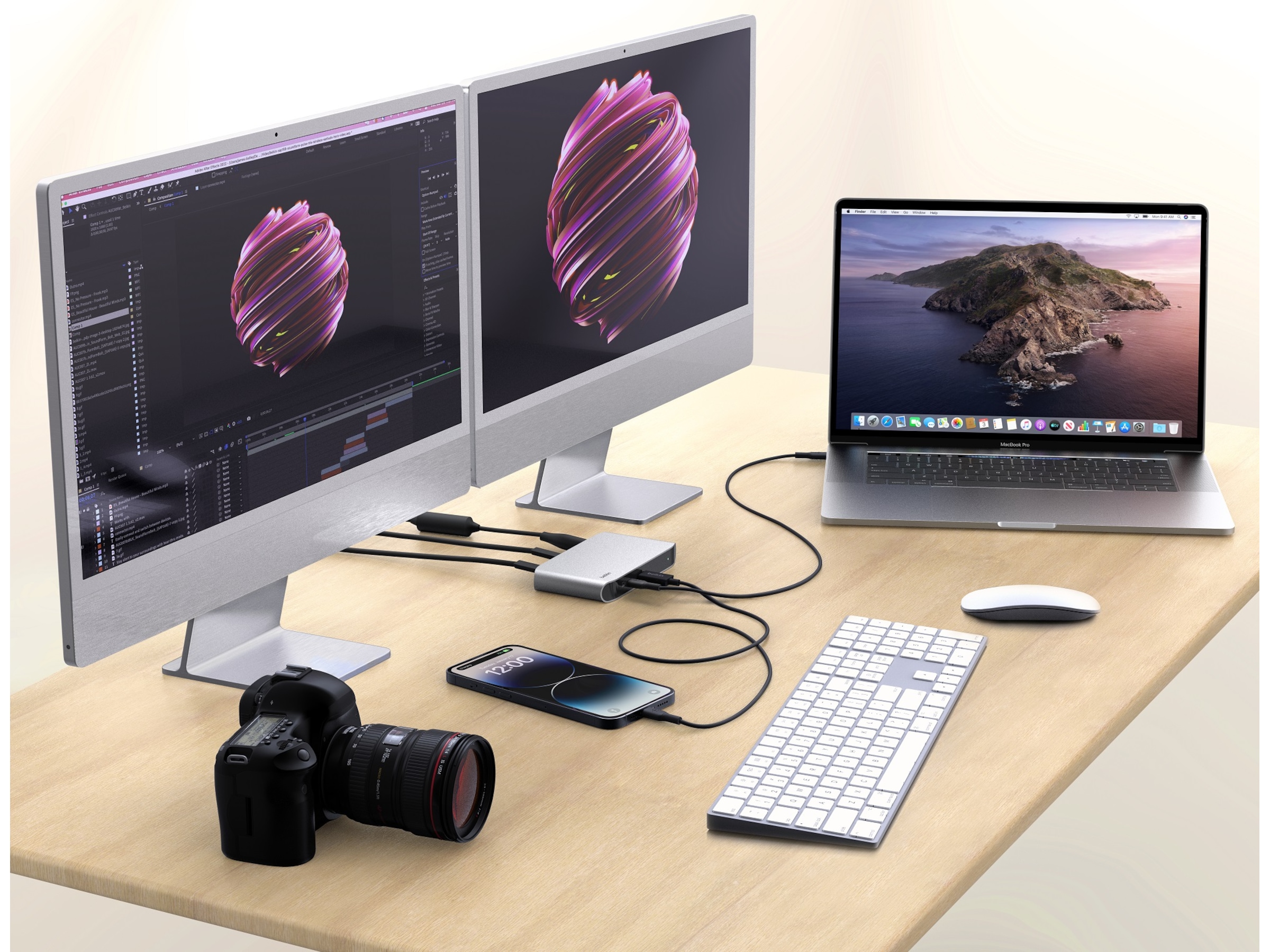 Belkin Connect Thunderbolt 4 5-i-1 Core Docking (grå) Dockingstasjon & USB-HUB