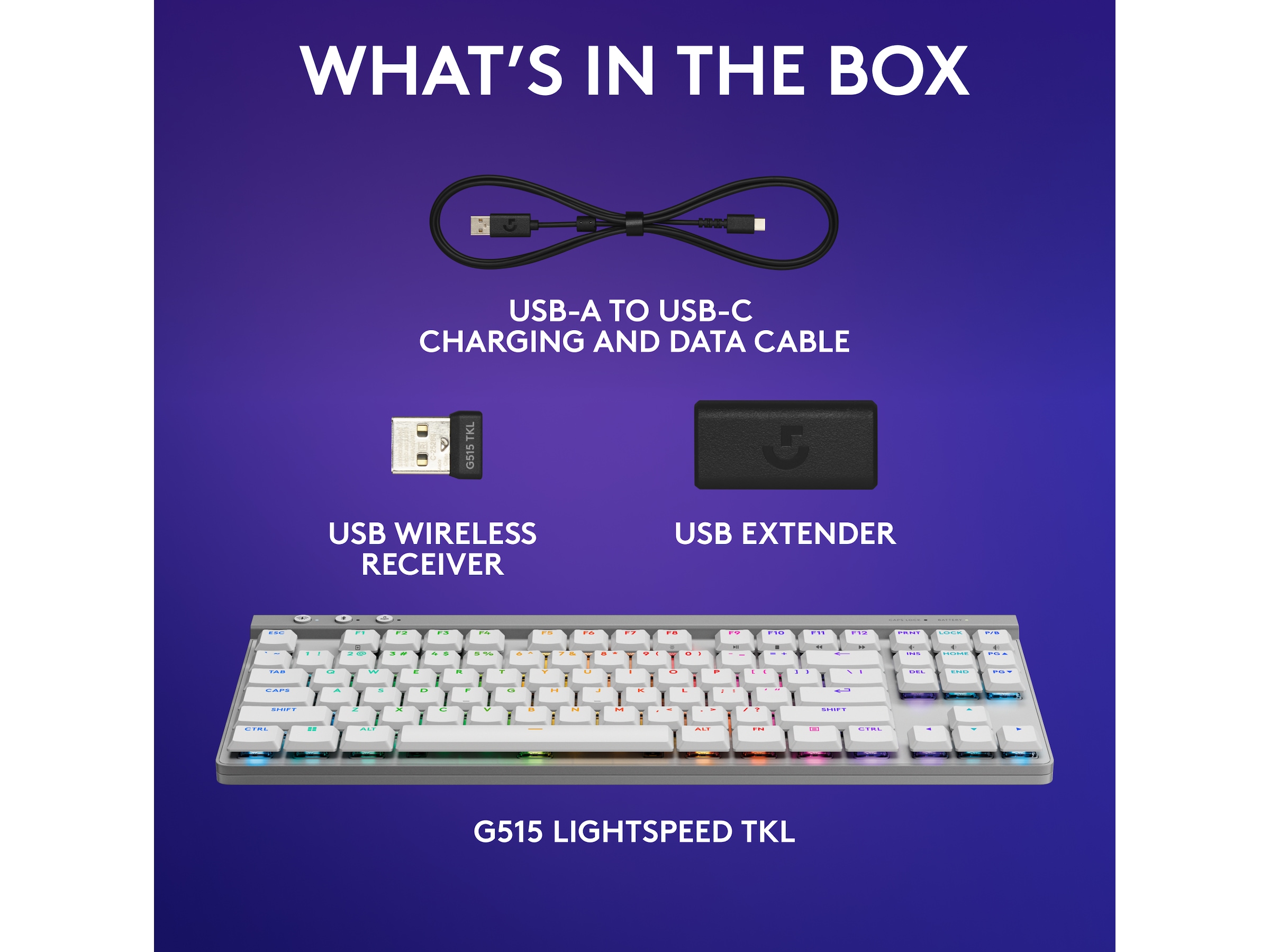 Logitech G G515 Lightspeed Gamingtastatur (hvit) Gamingtastatur