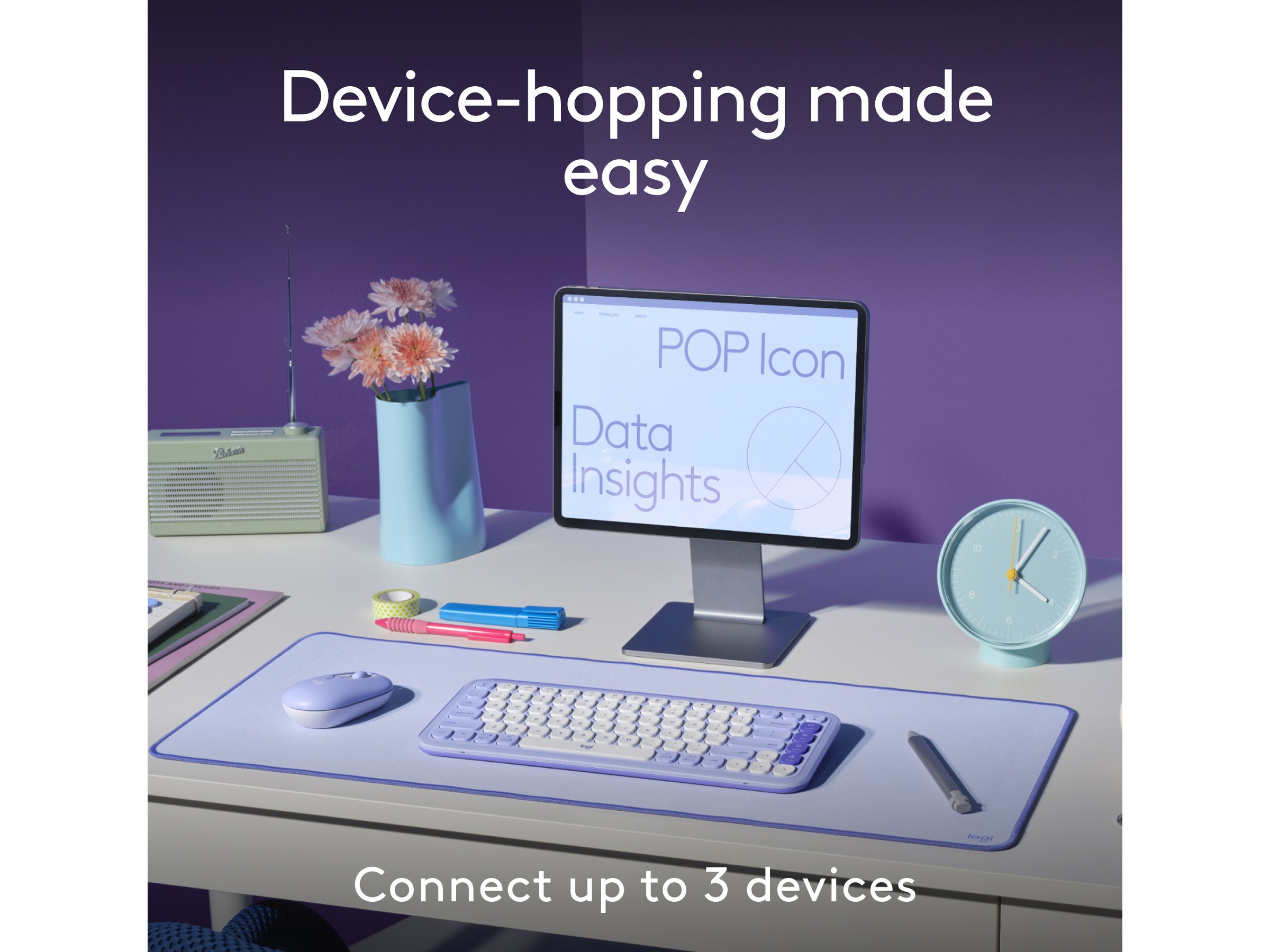 Logitech POP Icon Combo trådløs mus og tastatur (graphite) Mus & tastatur -kombipakker