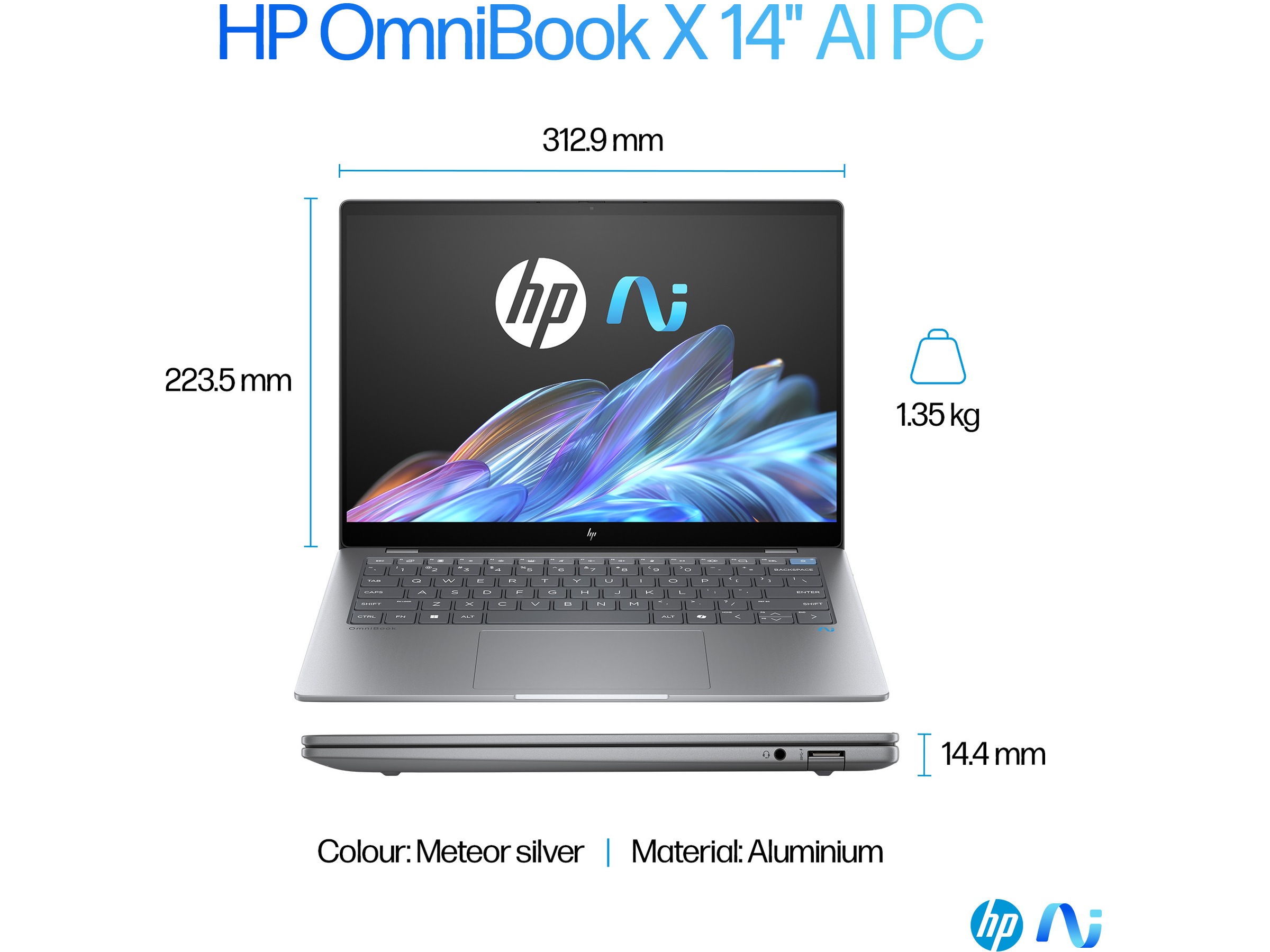 HP OmniBook X Laptop 14-fe0052no 14" 2.2K Touch PC - Bærbar / laptop