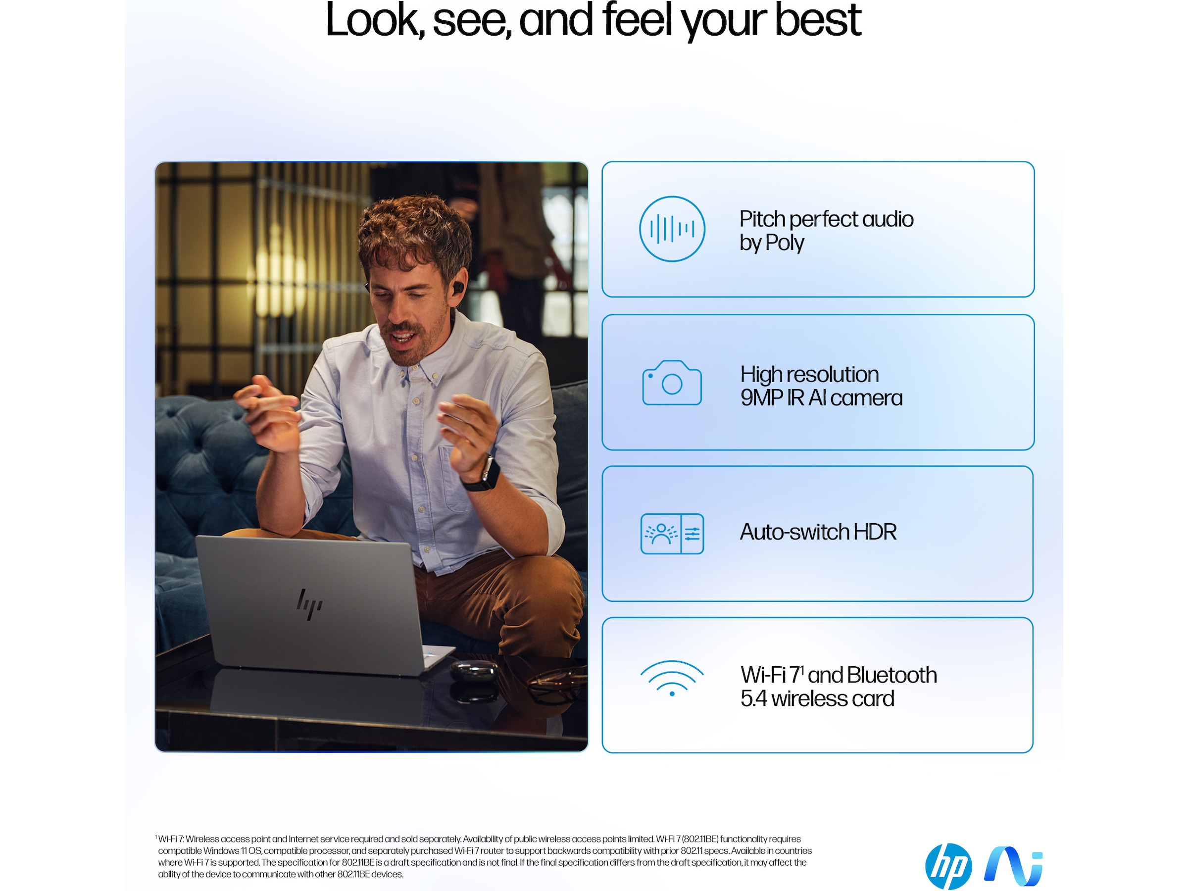 HP OmniBook Ultra Laptop 14-fd0031no 14" 2.2K Touch AMD Ryzen™ AI 9 365 Processor med Radeon™ Graphics PC - Bærbar / laptop