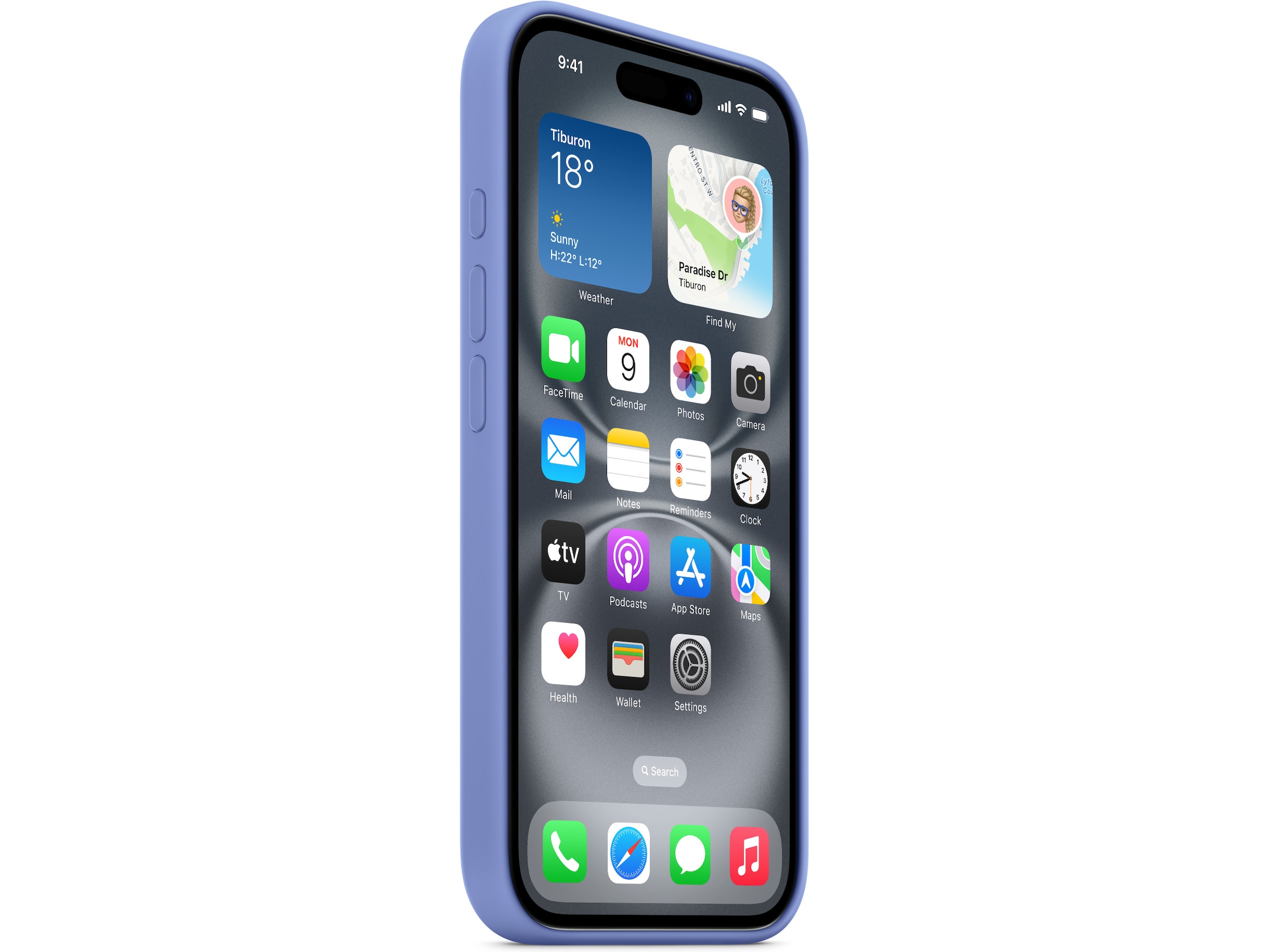 Apple iPhone 16 Silikondeksel (blåklokke) Mobildeksel