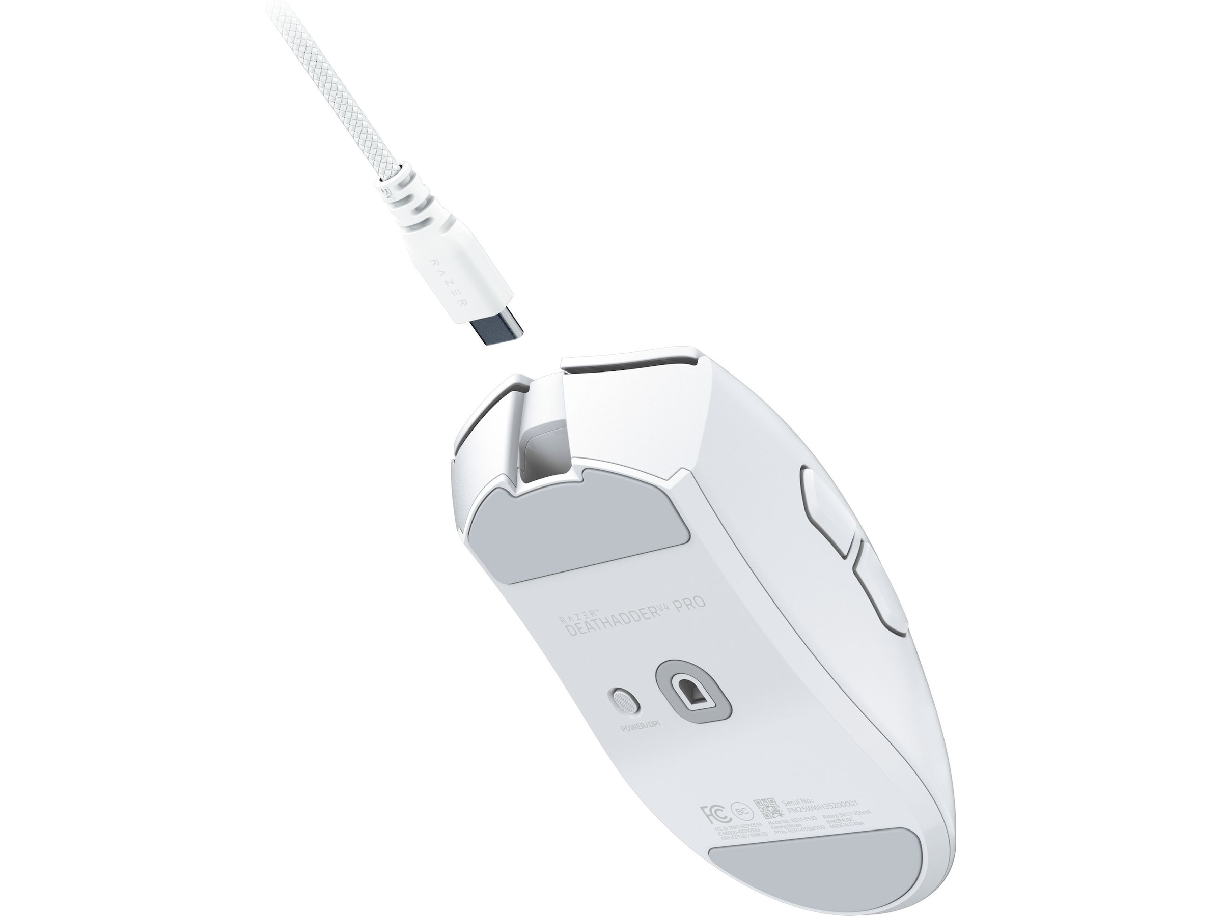 Razer DeathAdder V4 Pro trådløs gamingmus (hvit) Gamingmus