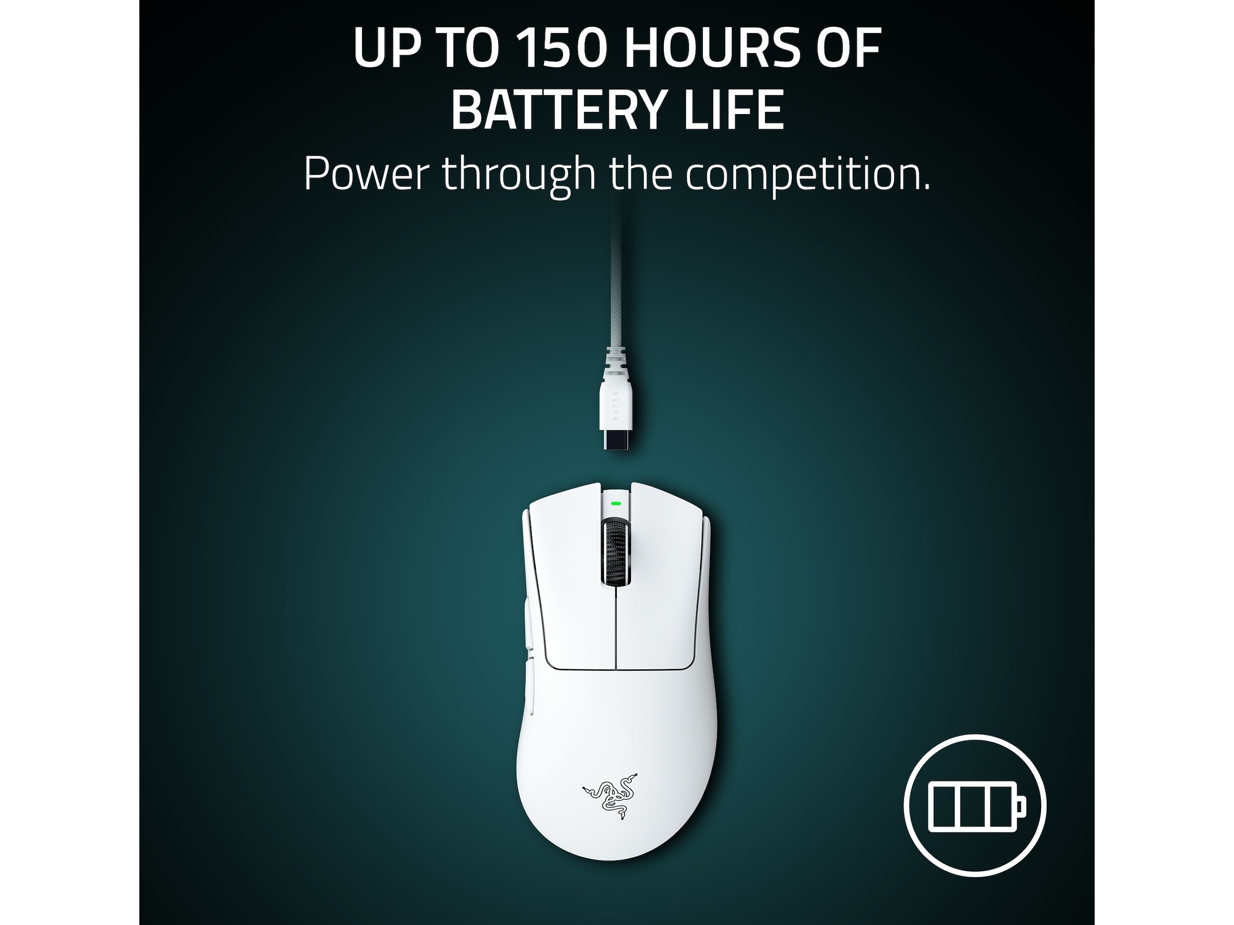 Razer DeathAdder V4 Pro trådløs gamingmus (hvit) Gamingmus