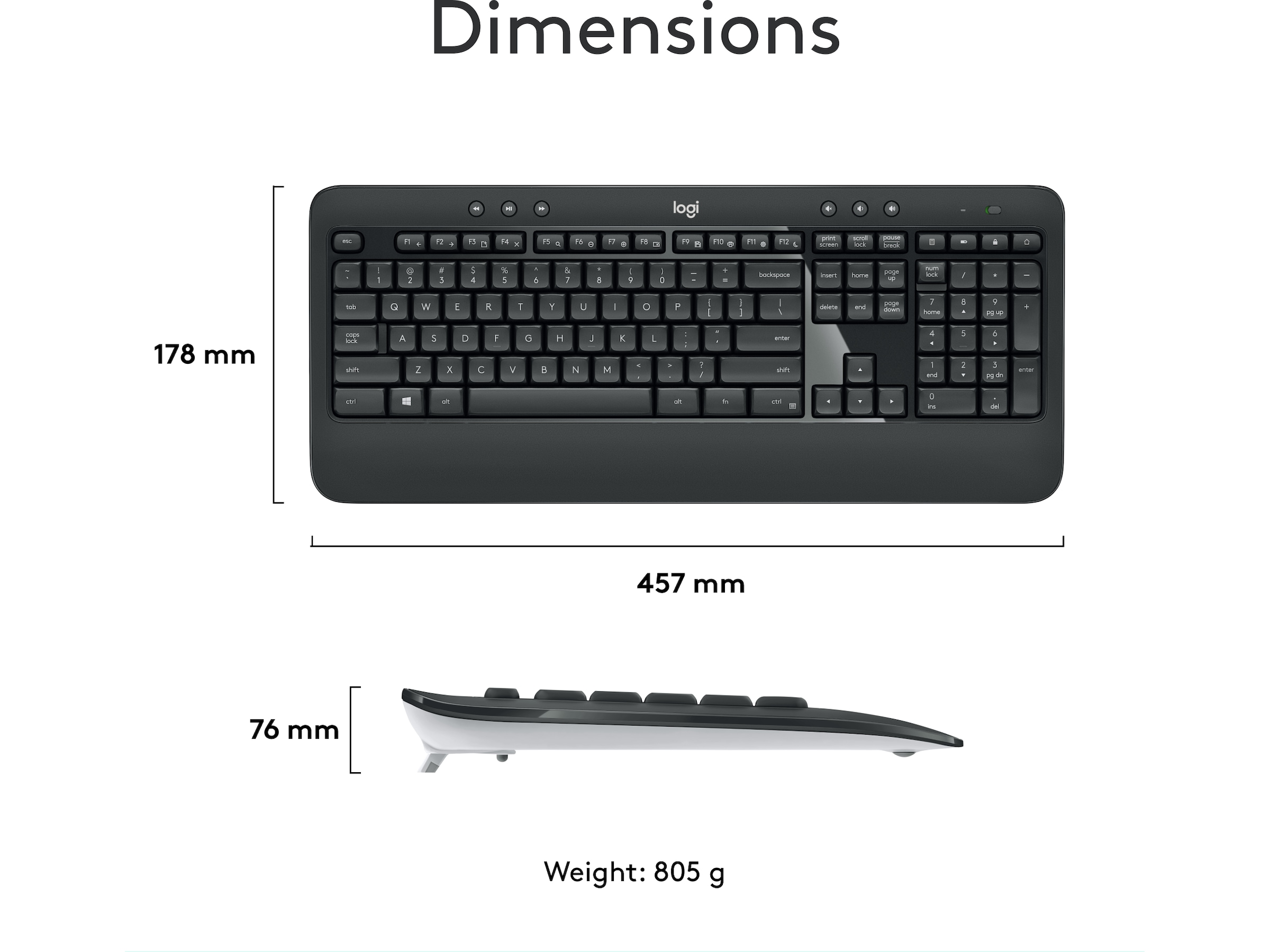 Logitech MK540 Advanced Combo Trådløs Mus & tastatur -kombipakker