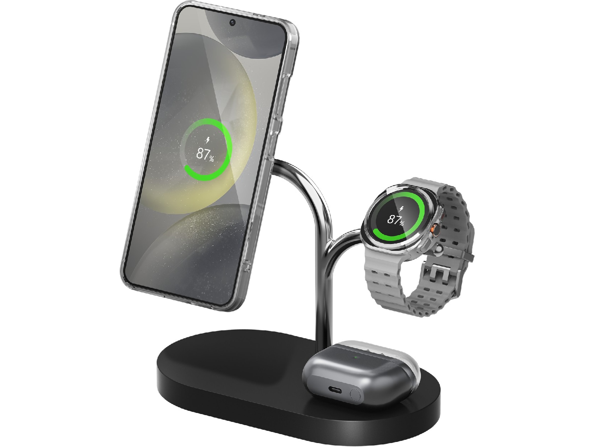 Samsung Galaxy S25 15W 3-i-1 Trådløs magnet lader Mobilladere