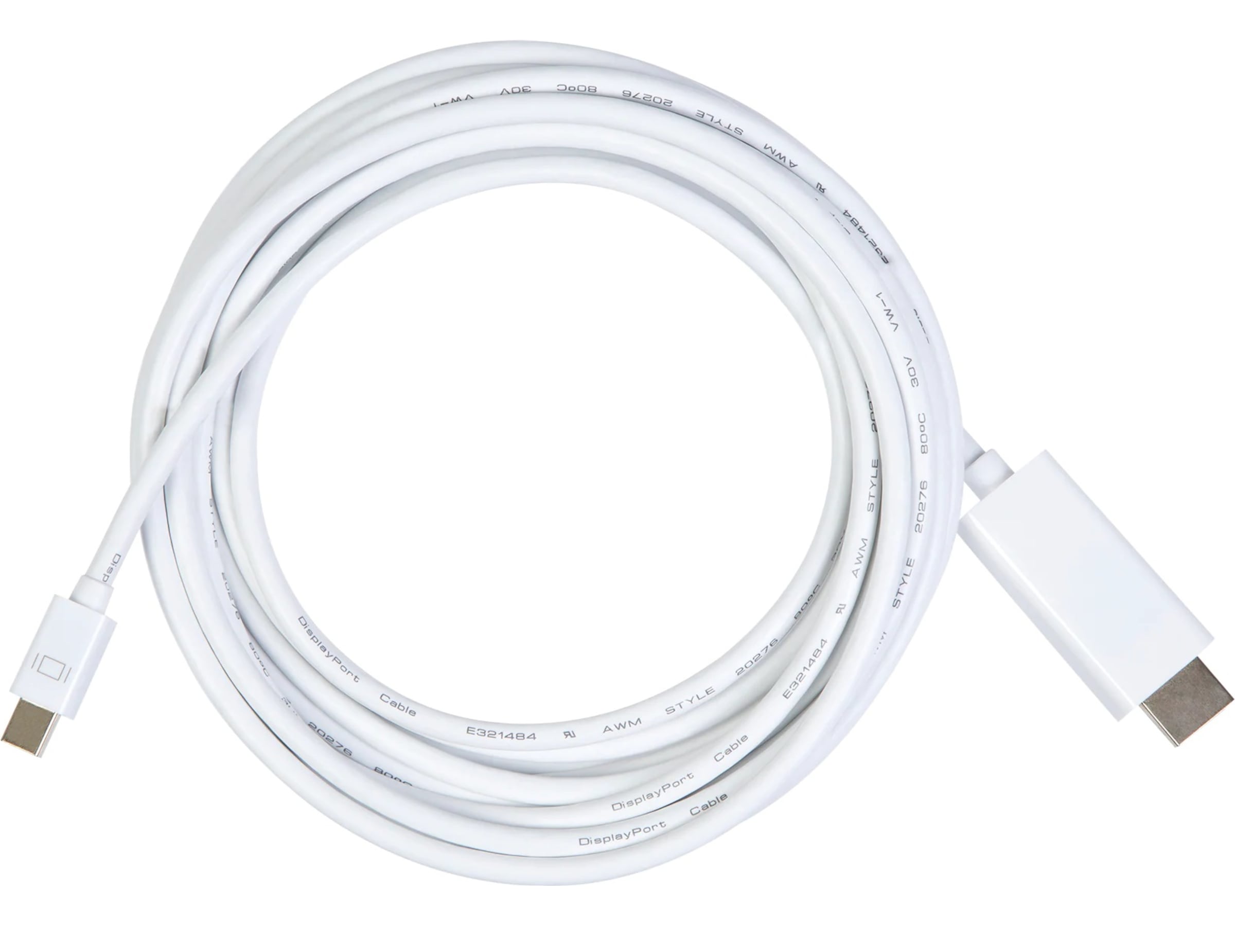 Mini DP til HDMI kabel hvit 5m Monitorkabler