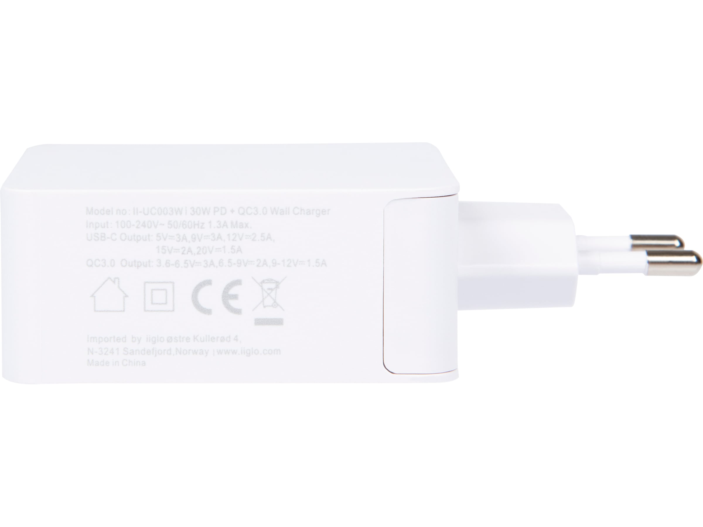 iiglo 48W Vegglader (hvit) Mobilladere