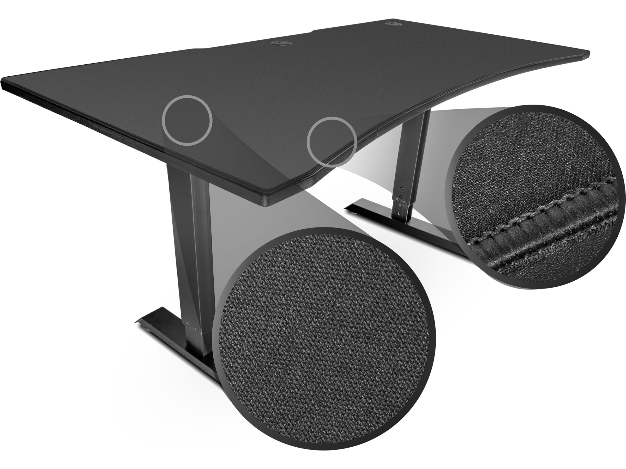 Svive Altair Gaming Desk matt sort med sorte sømmer Gamingdesk