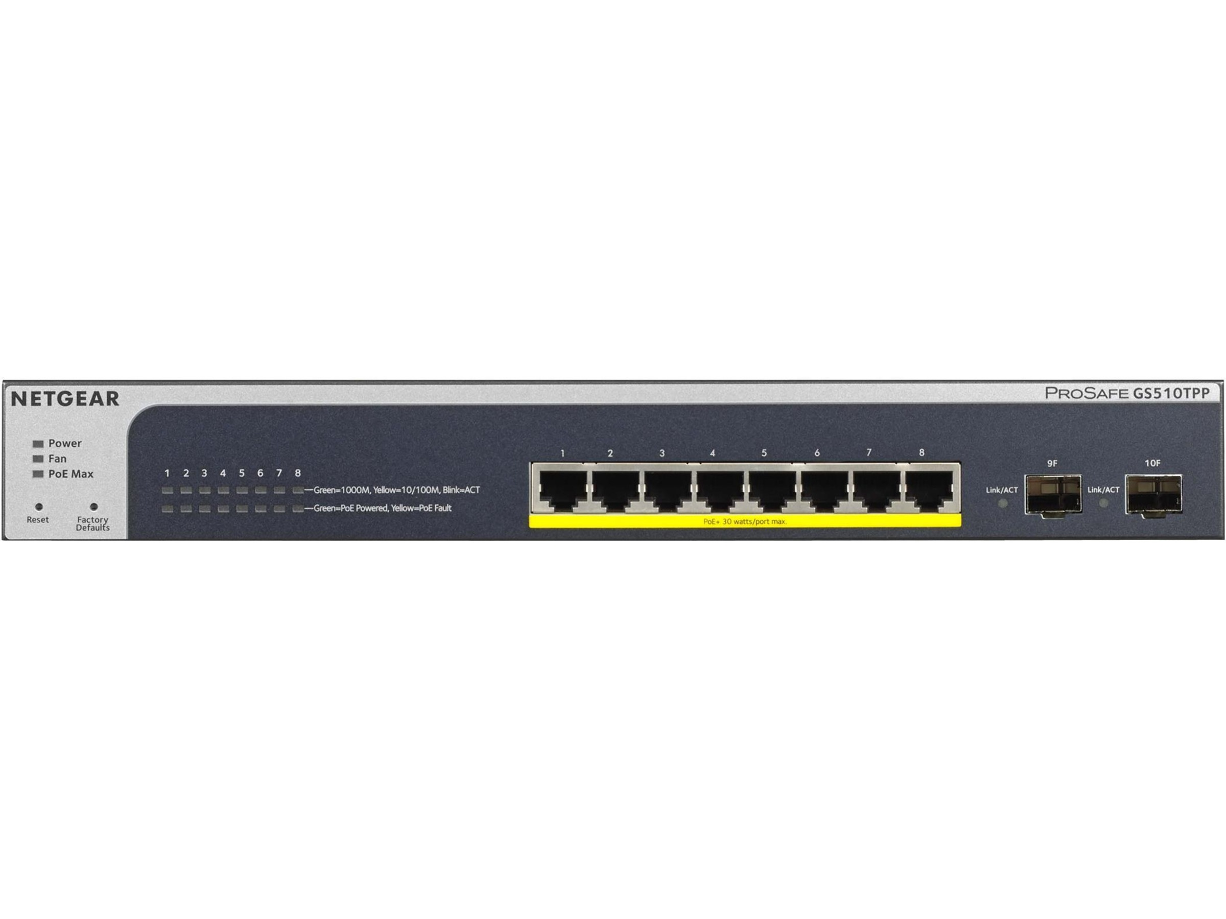 Netgear GS510TPP PoE+ Switch Switch, Managed