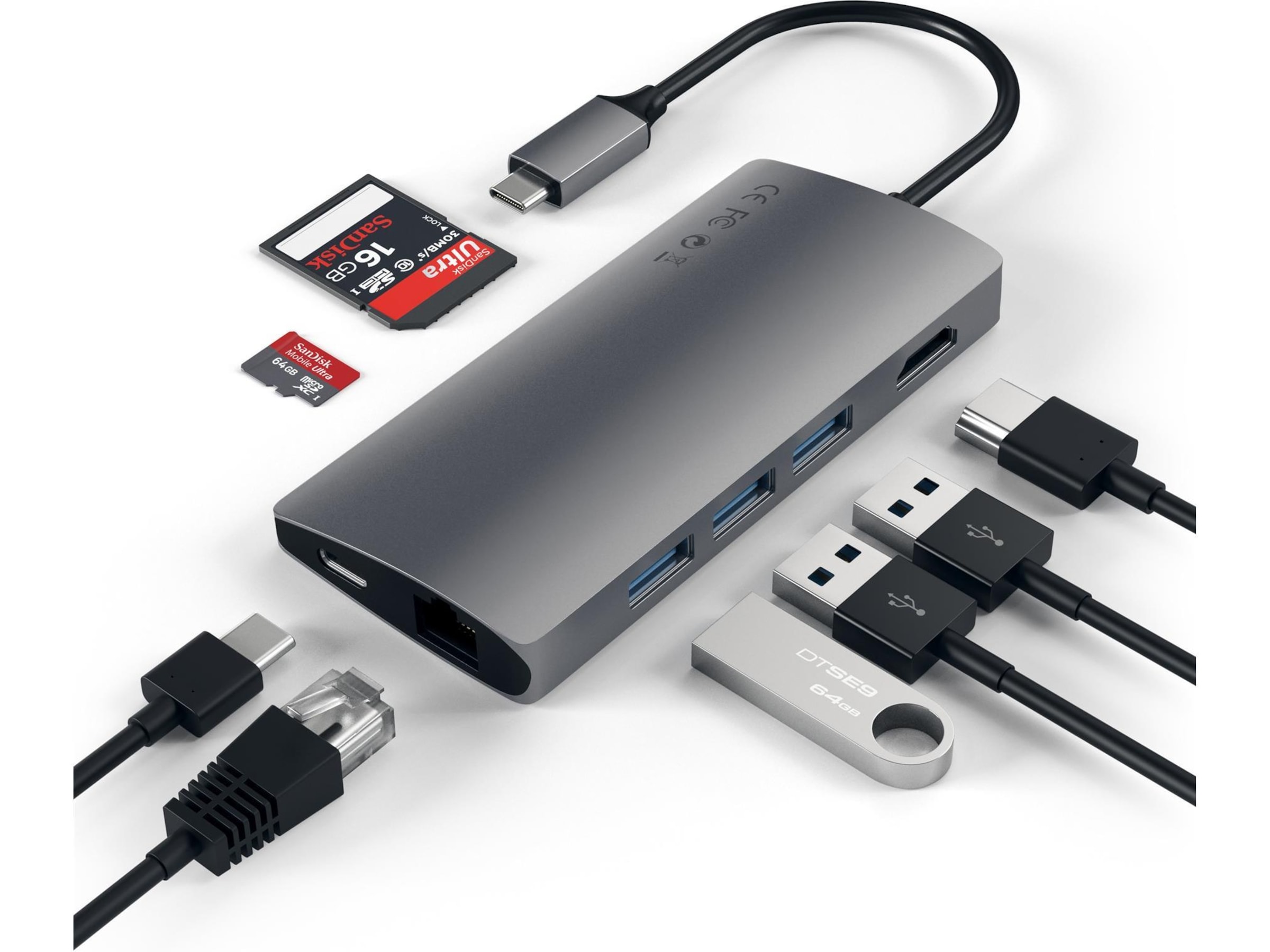 Satechi MultiPort 4K Docking V2 (stellargrå) Dockingstasjon & USB-HUB
