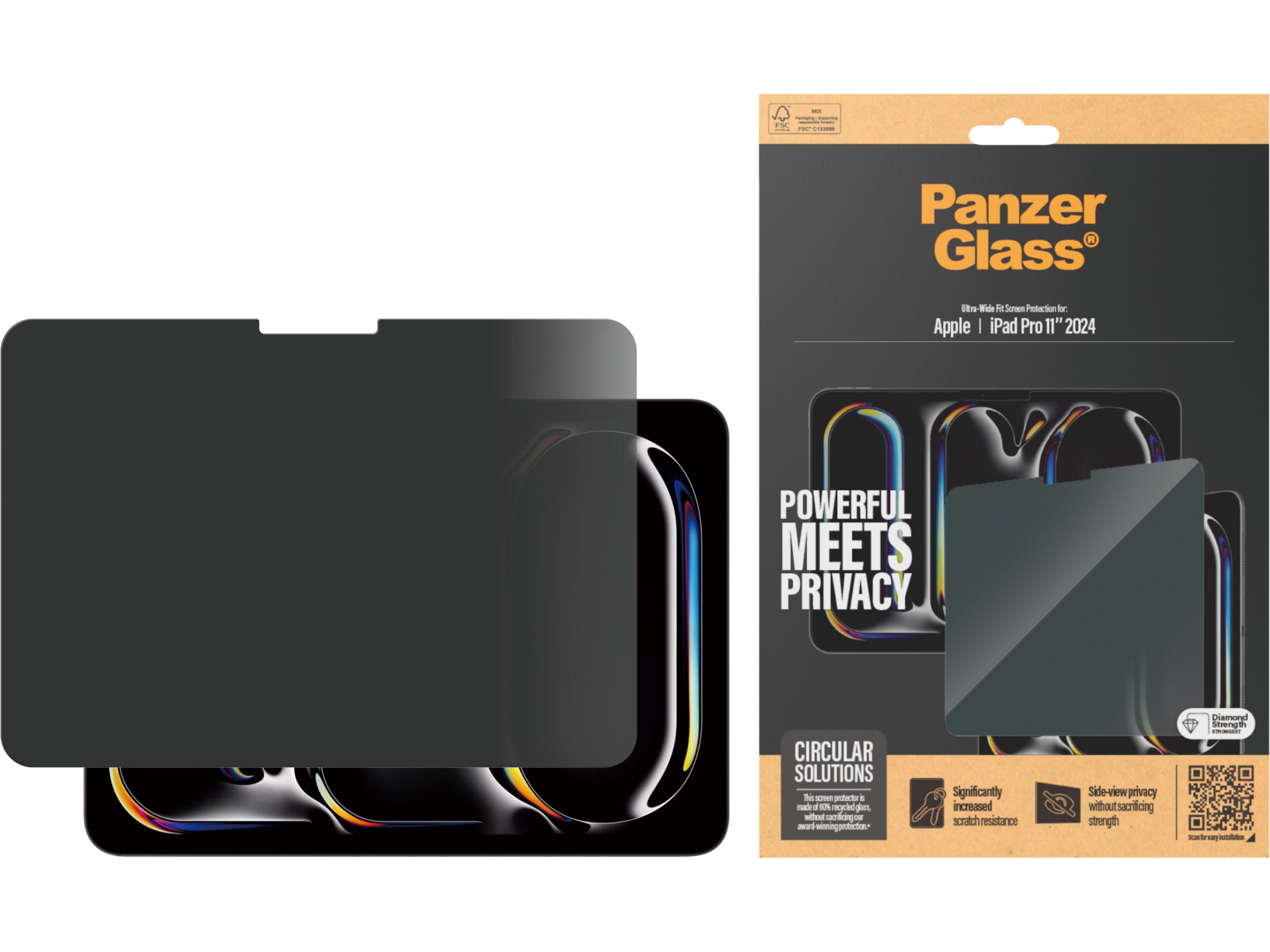 PanzerGlass iPad Pro 11" (M4) Privacy Skjermbeskytter Skjermbeskyttelse nettbrett