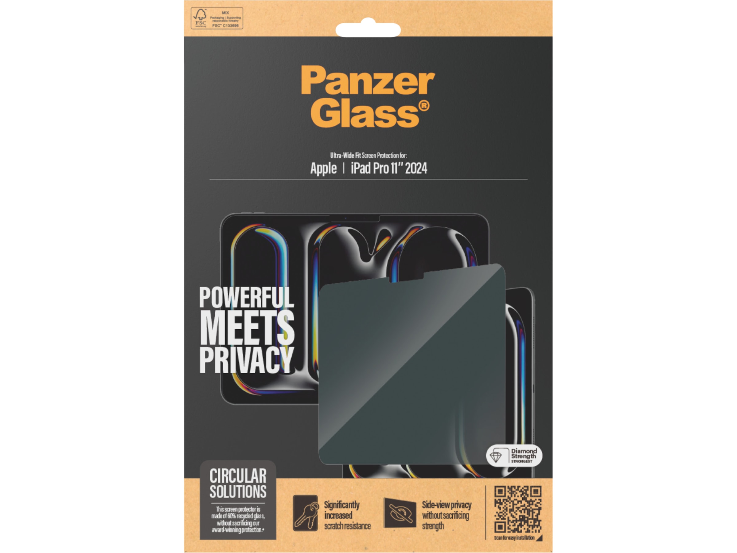 PanzerGlass iPad Pro 11" (M4) Privacy Skjermbeskytter Skjermbeskyttelse nettbrett