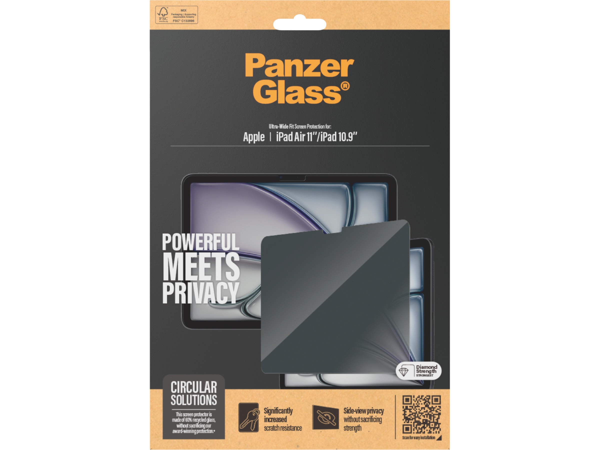 PanzerGlass iPad 11" / 10,9" og Air 11" Privacy skjermbeskytter Skjermbeskyttelse nettbrett
